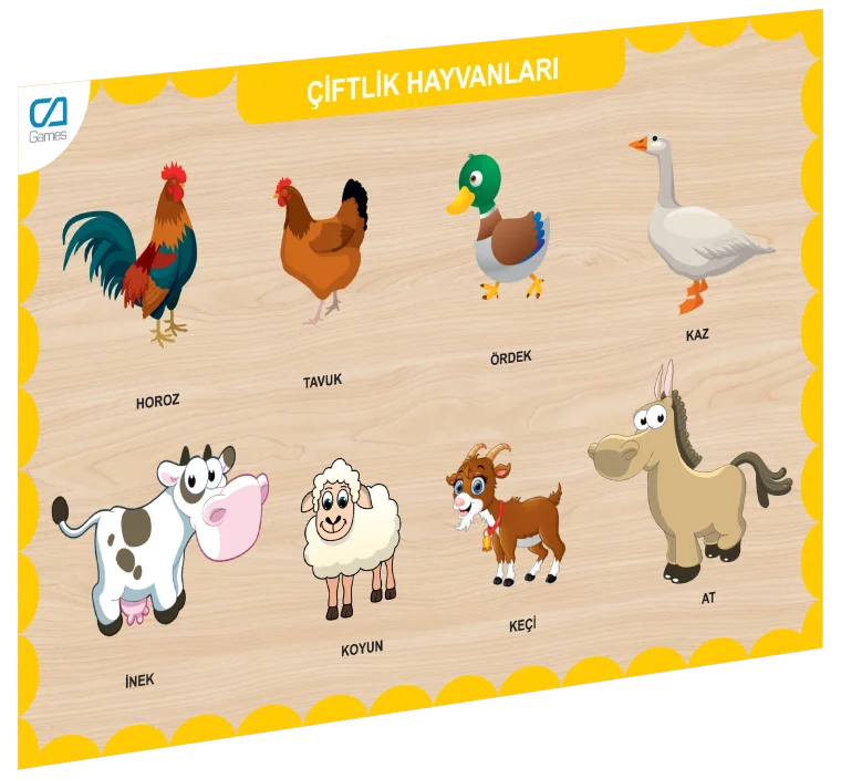 CAAHS-3211 CA GAMES AHŞAP ÇİFTLİK HAYVANLARI BUL-TAK Fiyatı, Yorumları ve Özellikleri
