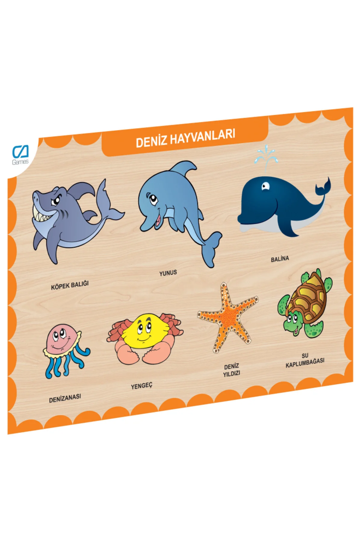 Caahs-3212 Ca Games Ahşap Deniz Hayvanlari Bul-Tak