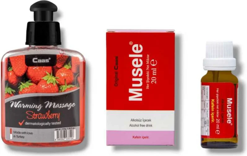 Caas Çilek Aromalı Isıtıcılı Cinsel Masaj Yağı 100 ml + Musele Kadın Damlası Fiyatı, Yorumları ve Özellikleri