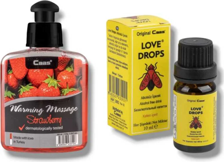 Caas Çilek Aromalı Isıtıcılı Cinsel Masaj Yağı 100 ml + Love Drop Fiyatı, Yorumları ve Özellikleri