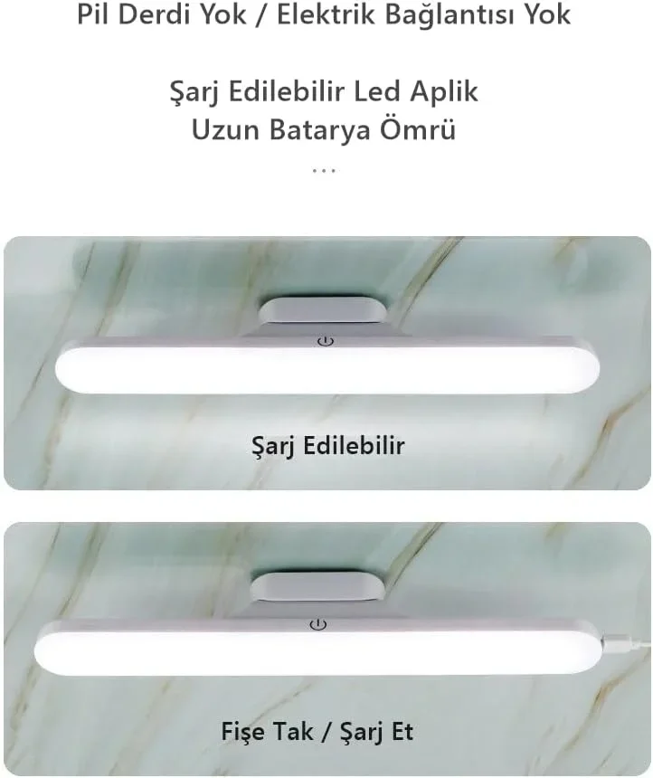 Cabınet Şarjlı Kolay Taşınabilir Mıknatıslı Led Işık Kablosuz Kademeli 3 Renk Aplik Bx40 Fiyatı, Yorumları ve Özellikleri