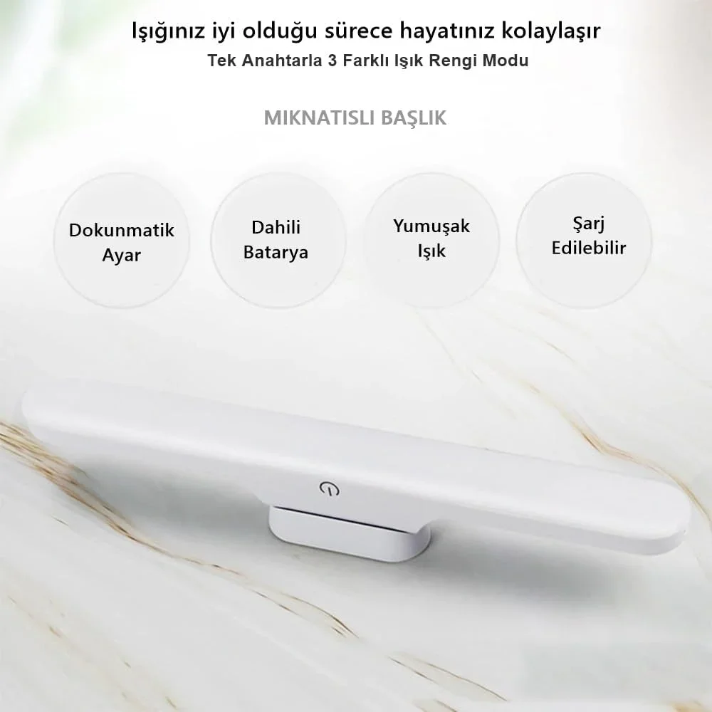 Cabınet Şarjlı Kolay Taşınabilir Mıknatıslı Led Işık Kablosuz Kademeli 3 Renk Aplik Fiyatı, Yorumları ve Özellikleri