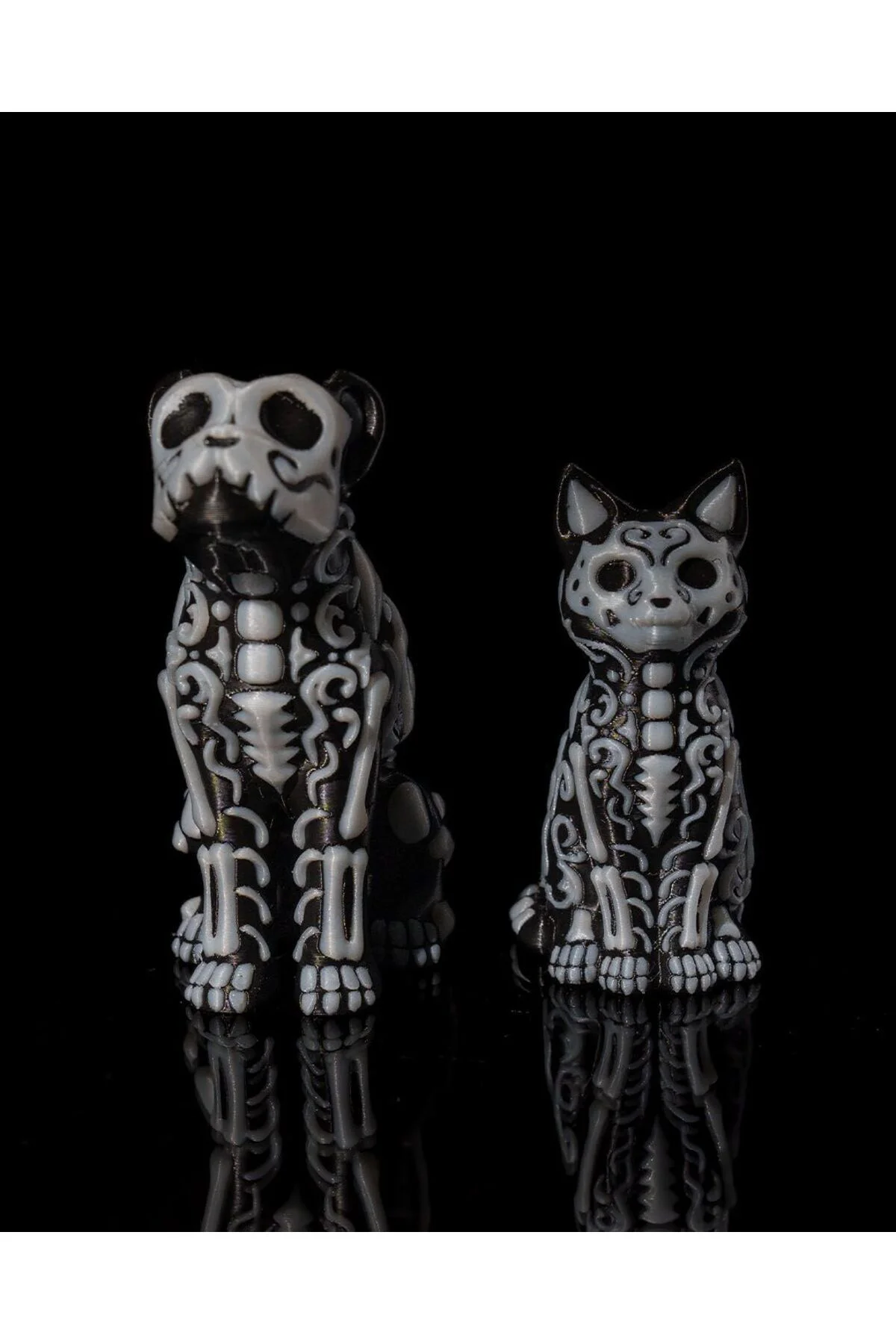 Cadılar Bayramı Biblo Cadılar Bayramı Kedi ve Köpek Figür Halloween Figür Kedi Köpek 11CM