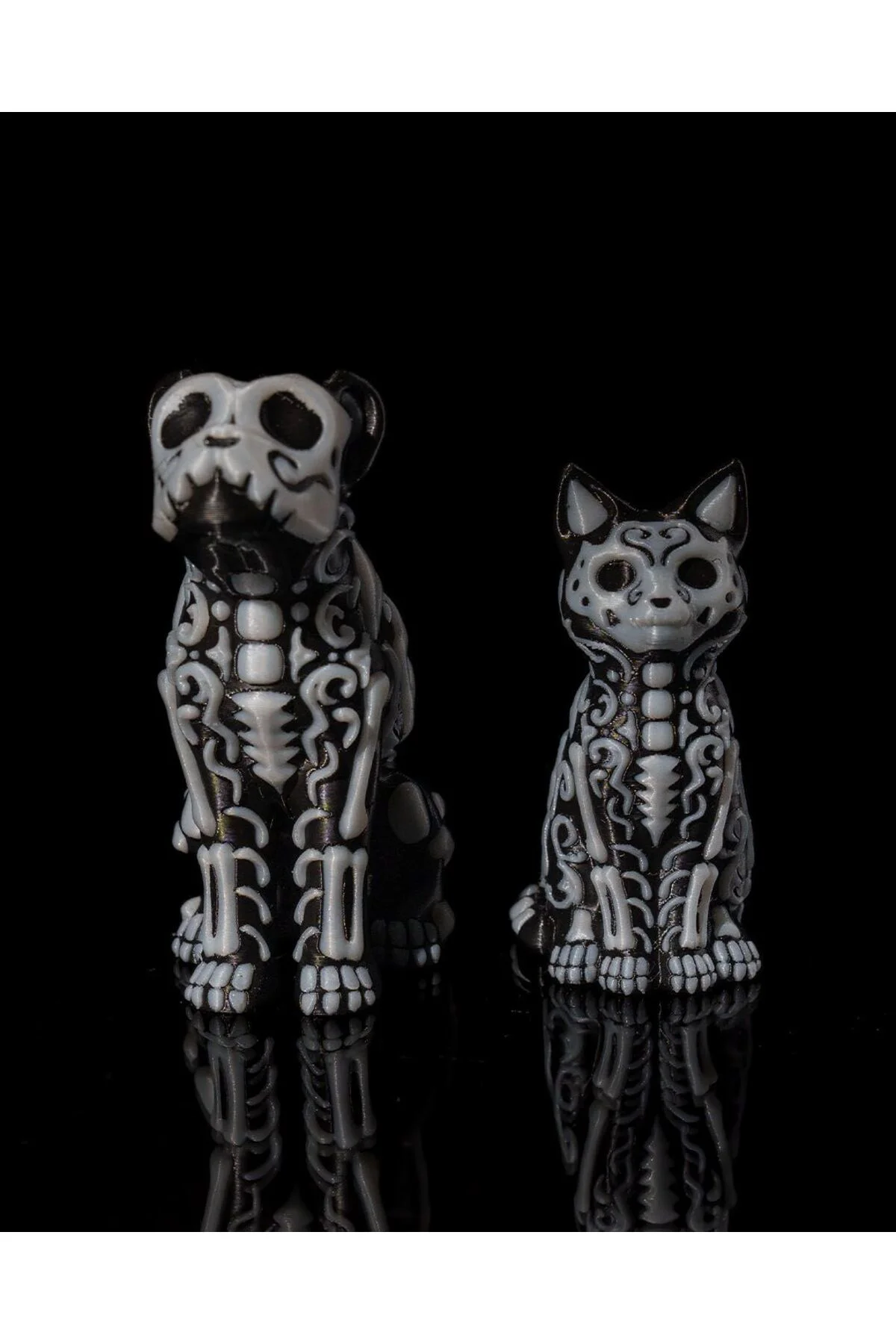 Cadılar Bayramı Biblo Cadılar Bayramı Kedi ve Köpek Figür Halloween Figür Kedi Köpek 11CM