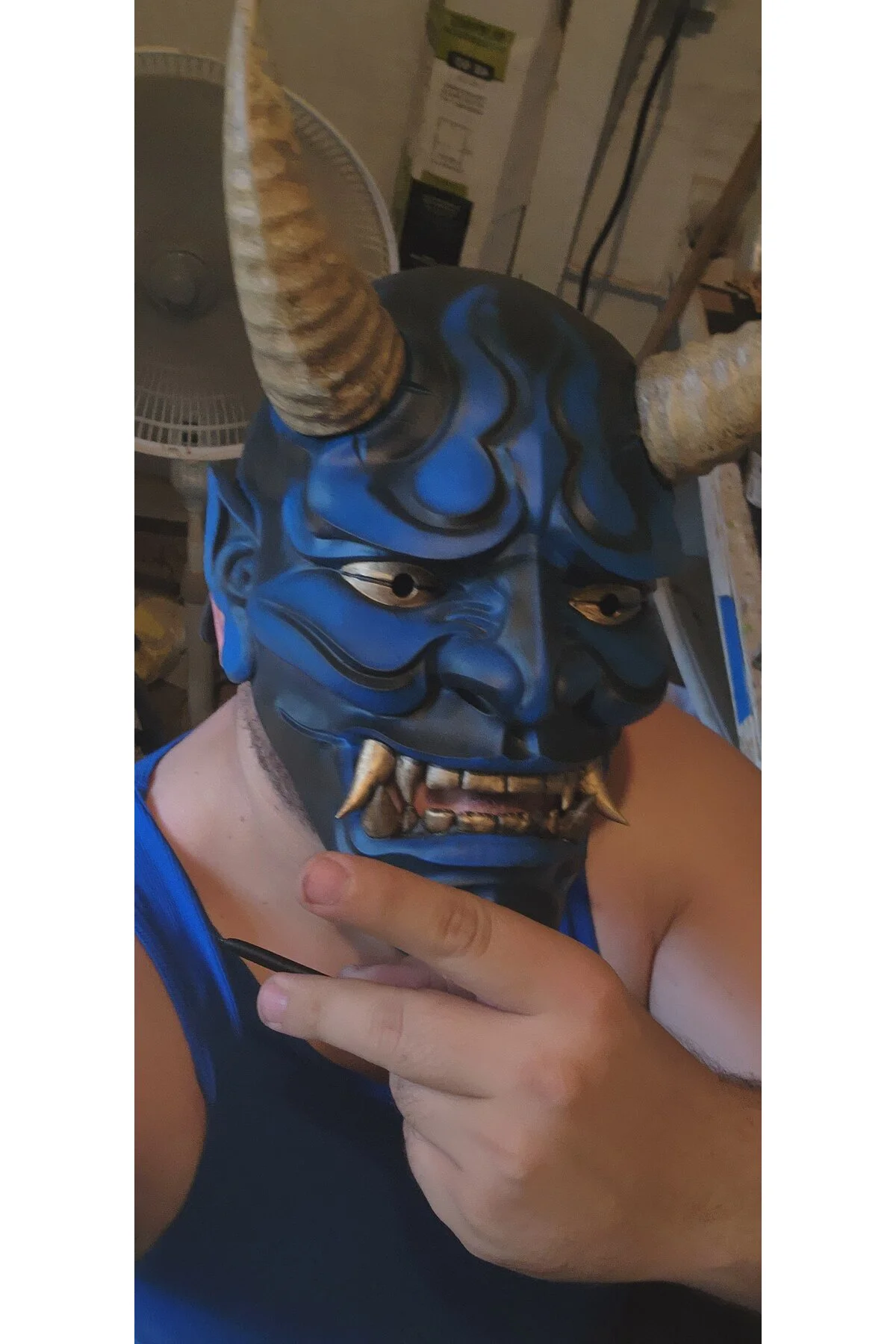 Cadılar Bayramı Geleneksel Japon Hannya Maskesi Oni Maskesi Samuray Maskesi Dev Boy Giyilebilir