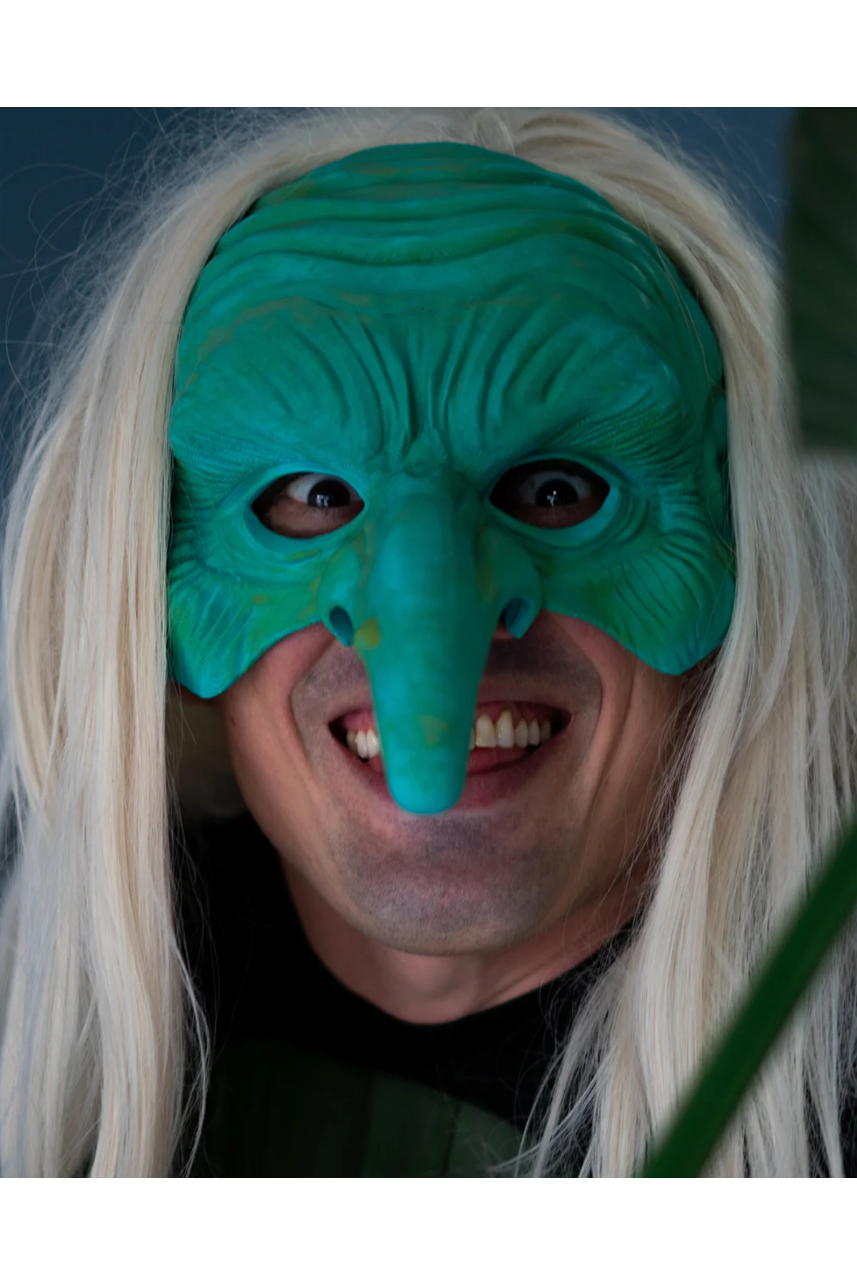 Cadılar Bayramı Giyilebilir Cadı Maskesi Halloween Maske Yarım Cadı Maskesi