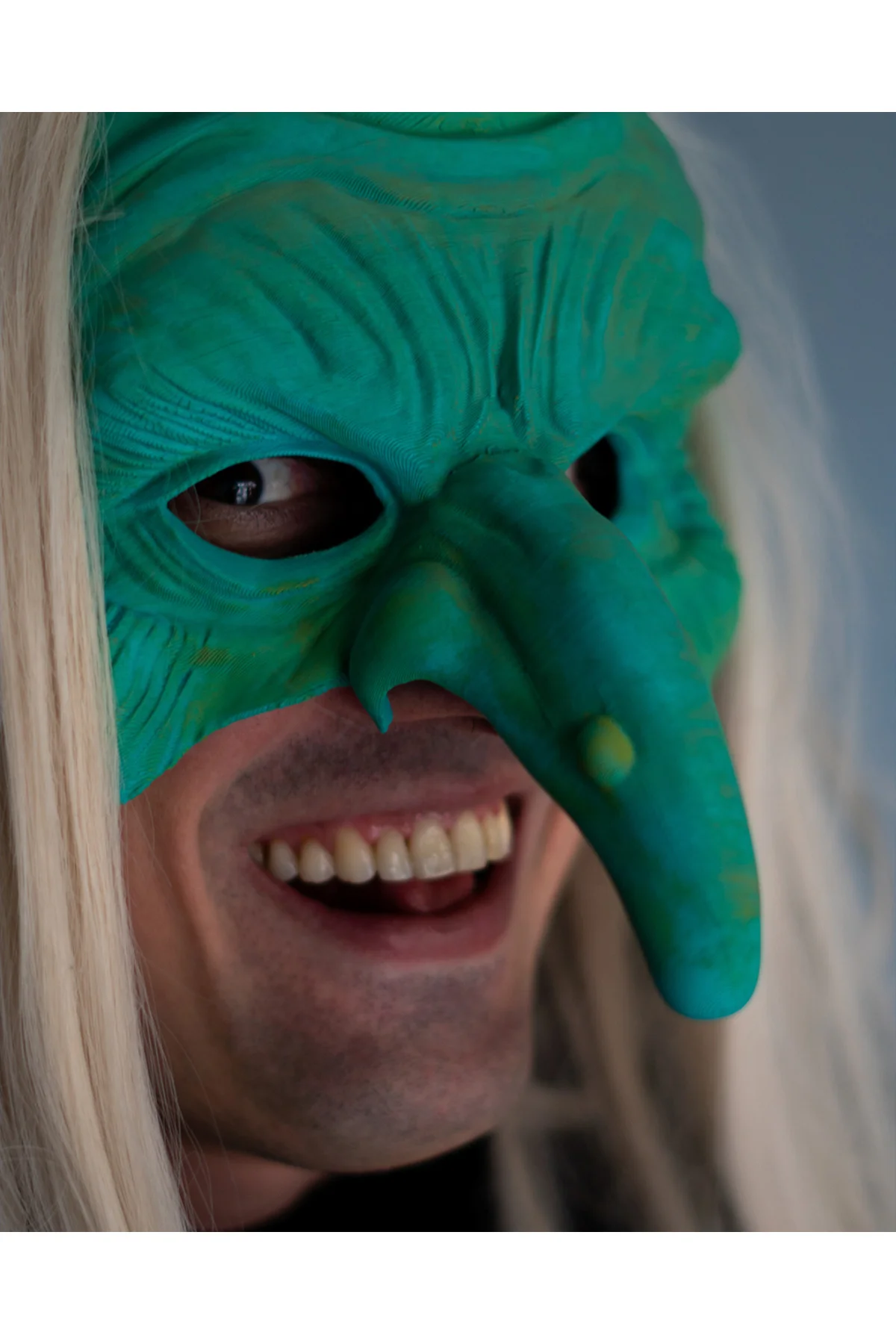 Cadılar Bayramı Giyilebilir Cadı Maskesi Halloween Maske Yarım Cadı Maskesi