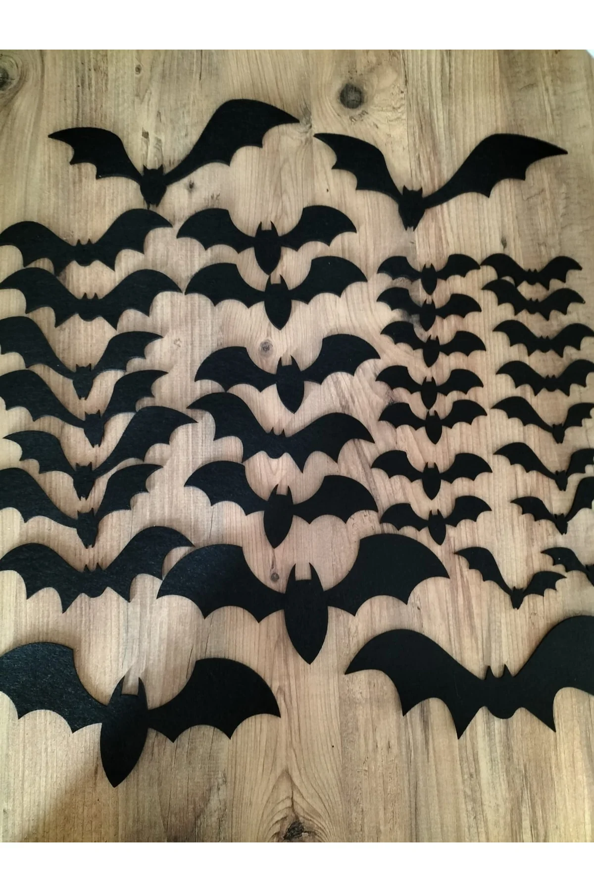 Cadılar Bayramı Halloween 3 Mm Kalın Siyah Keçe Yarasa 36 Adet