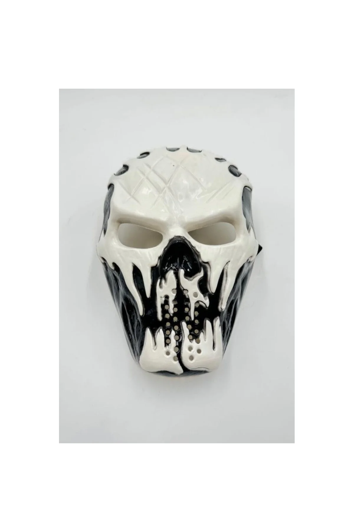 Cadılar Bayramı Halloween Dark Fang Maske Siyah Beyaz