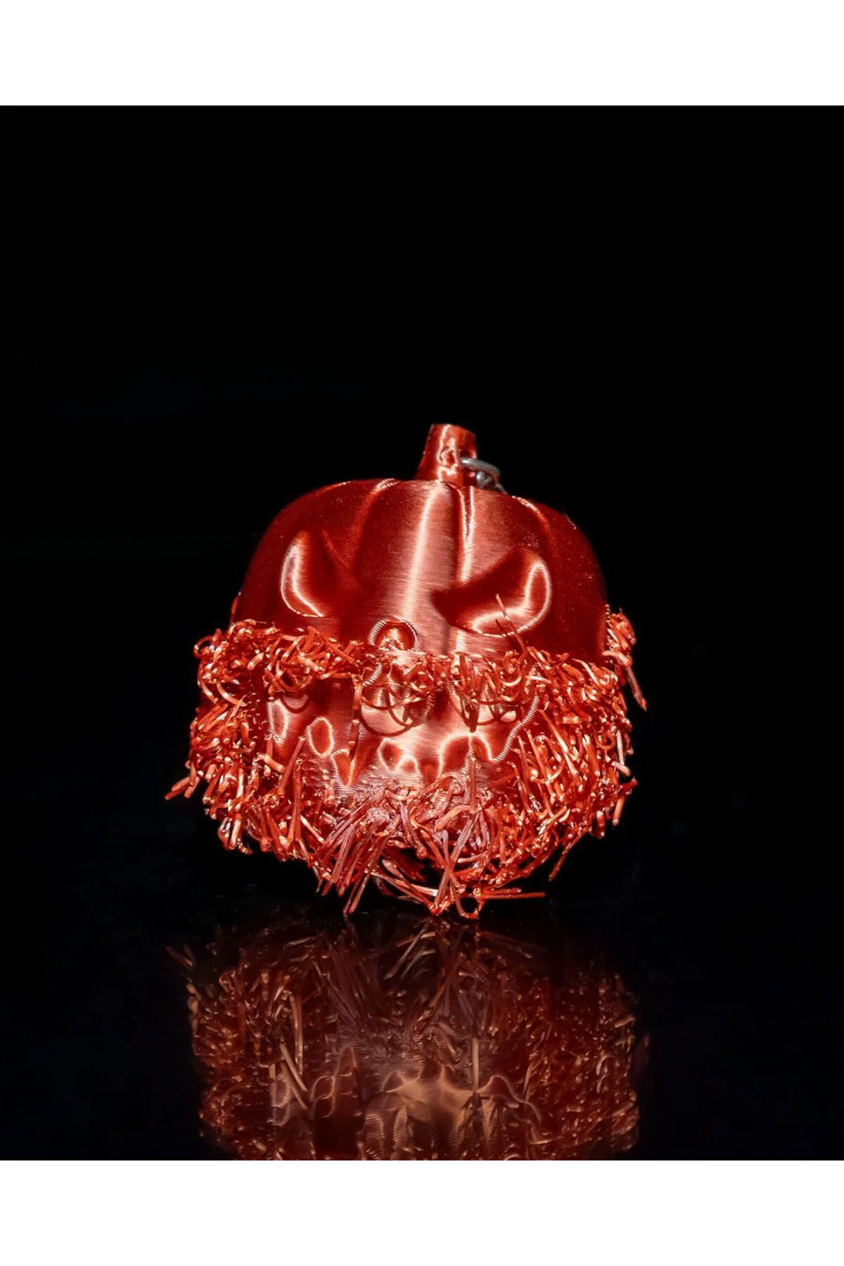 Cadılar Bayramı Sakallı Bal Kabağı Zincirli Turuncu Anahtarlık Çanta Süsü 4CM