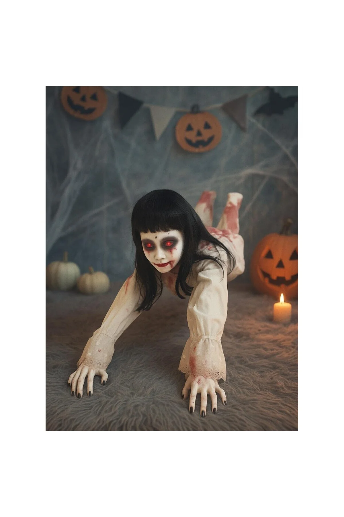 Cadılar Bayramı Sürünen Ölü Gelin Hareketli Halloween Parti Dekoru