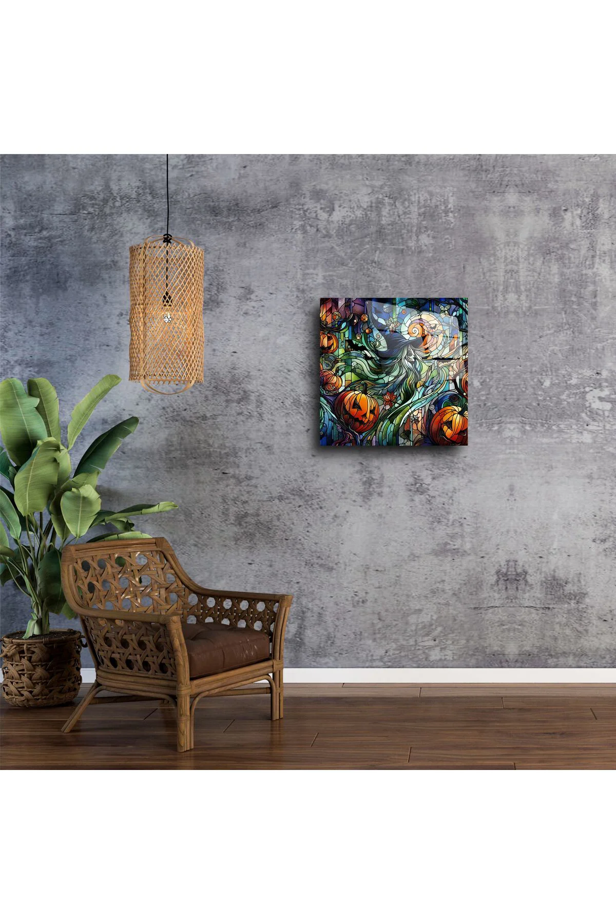 Cadılar Bayramı Temalı Vitray Tablo