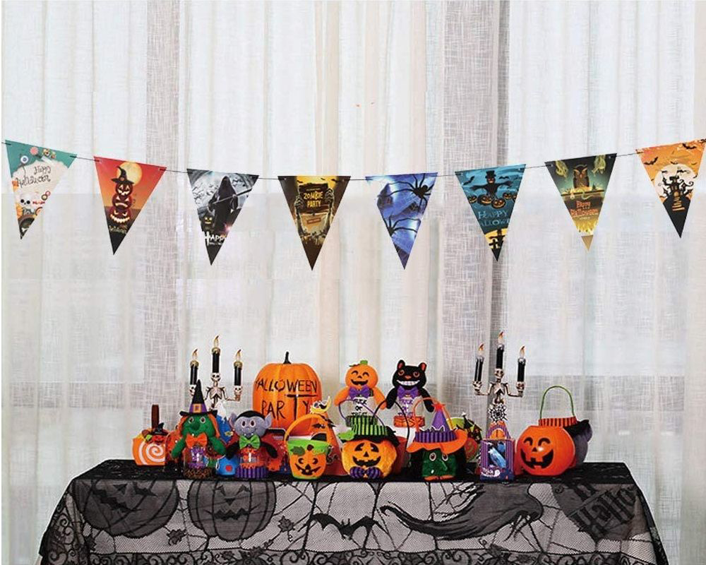 Cadılar Bayramı Halloween Flama Bayrak Banner Süs 8 li 3 Metre Td