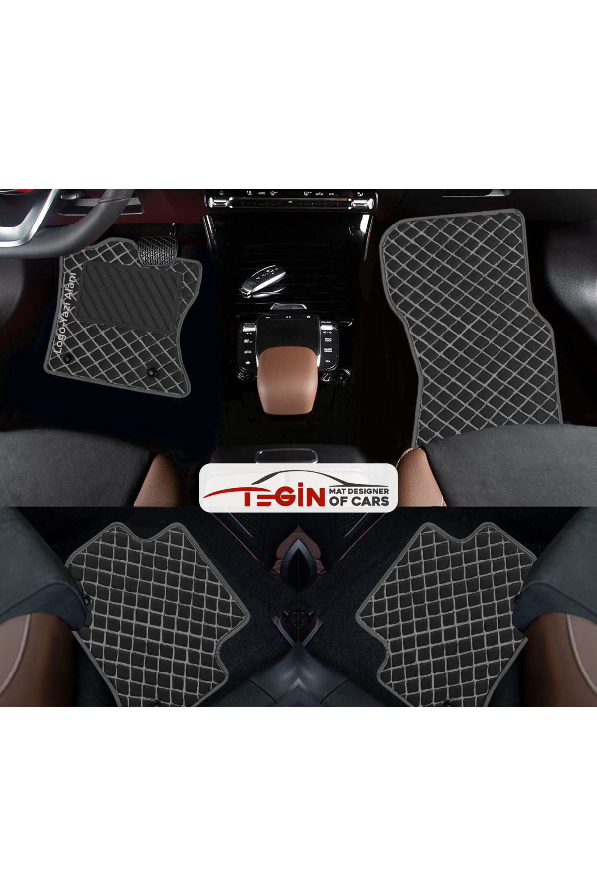 Cadillac Srx 2003-2009 Prime Siyah Beyaz Deri Gri Kenar Paspas