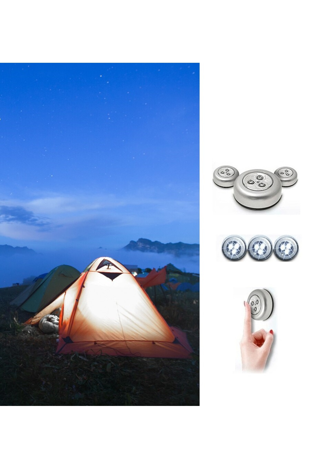 Hdyme Çadır Lambası Dokunmatik Stick Lamba - Piller Dahildir