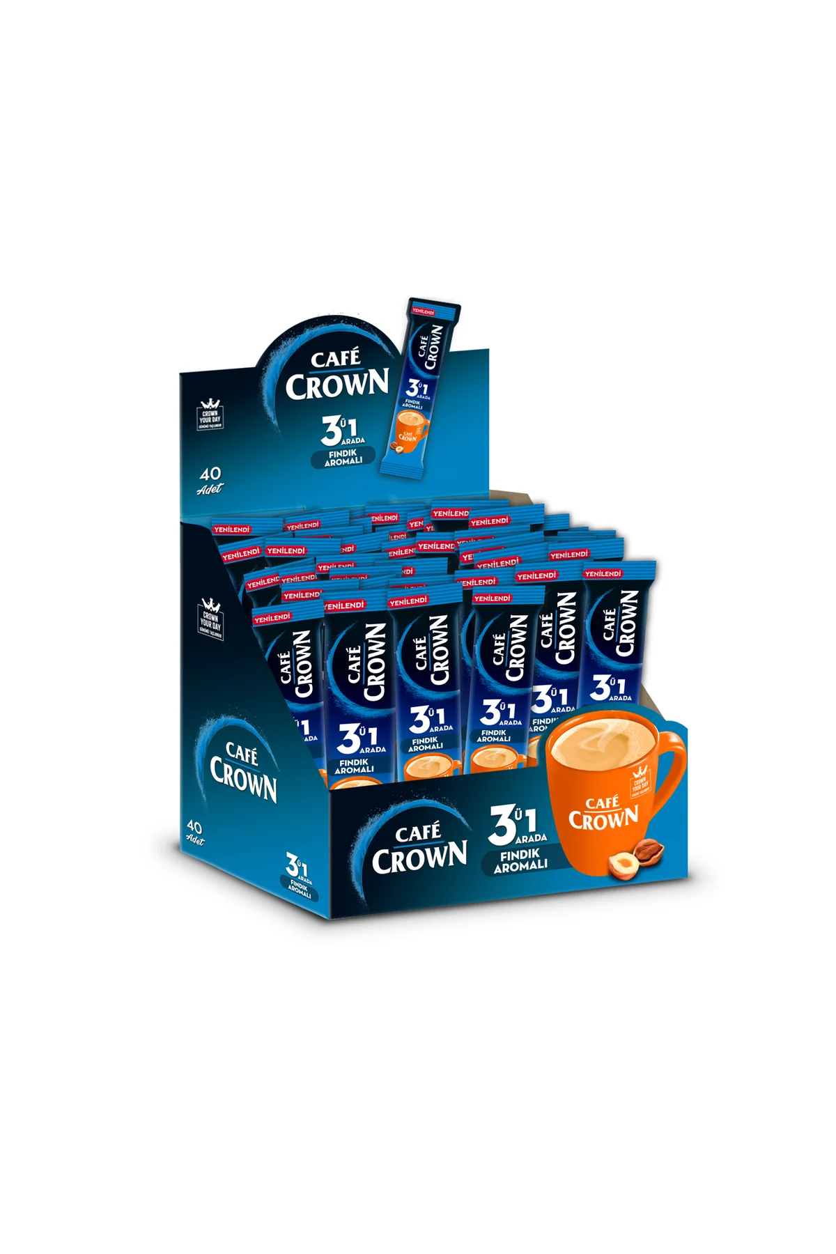 CAFECROWN3'ü 1 Arada Fındıklı 18 Gr x 40 Adet