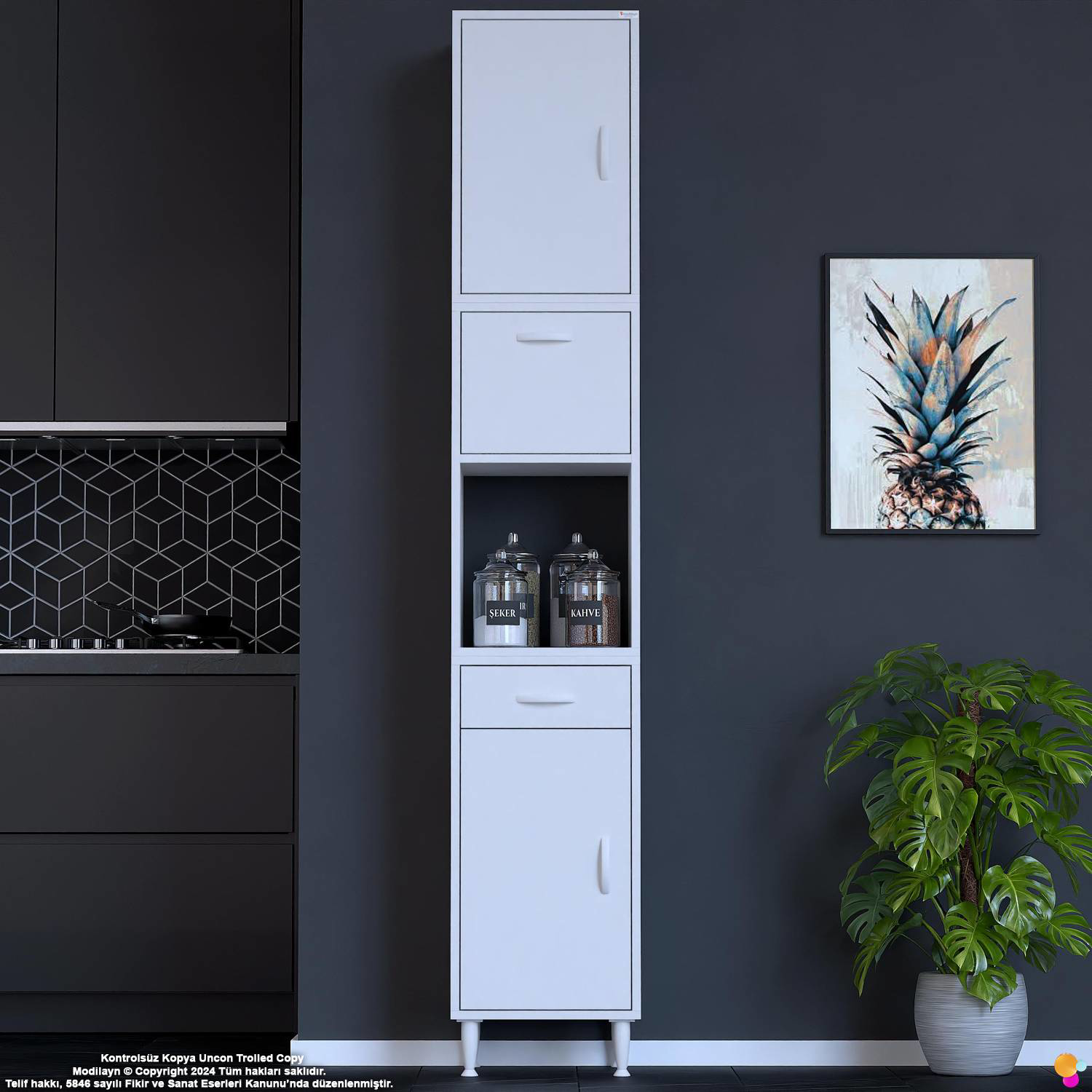 Çağıl 45 cm Çok Amaçlı Organizer Dolap - Mutfak Kiler Banyo Antre Çağıl 45 cm Çok Amaçlı Organizer Dolap - Mutfak Kiler Banyo Antre - Görsel 3