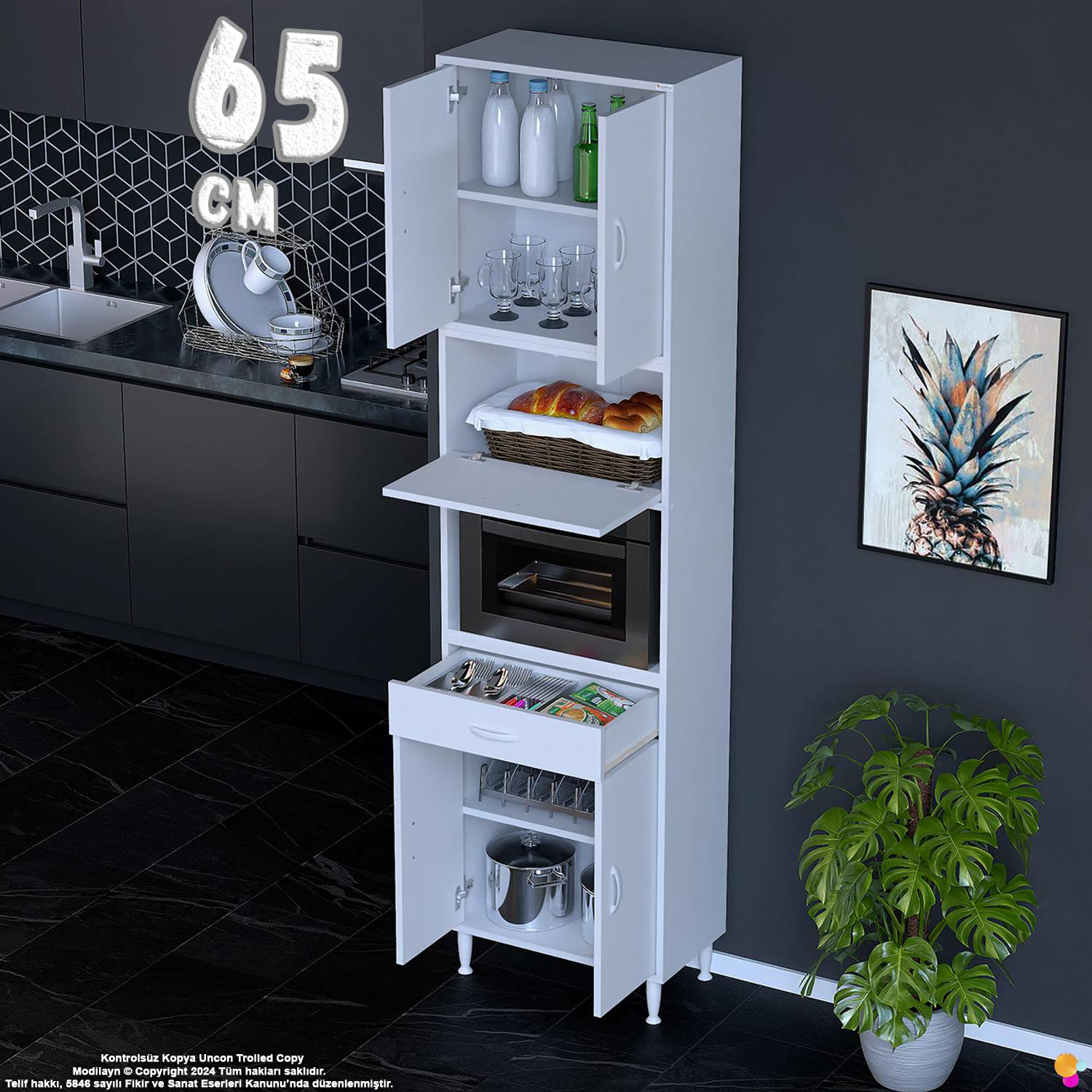 Çağıl 65 cm Çok Amaçlı Fırın Dolabı - Mutfak Kiler Banyo Antre Ho Çağıl 65 cm Çok Amaçlı Fırın Dolabı - Mutfak Kiler Banyo Antre Ho