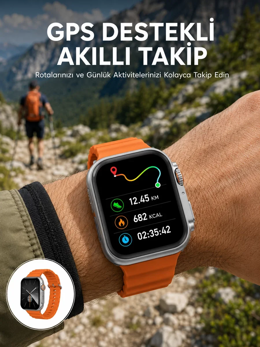 Çağrı Cevaplayabilen 47 MM Akıllı Saat Su Geçirmez GPS ve Kalp Atışı Takibi