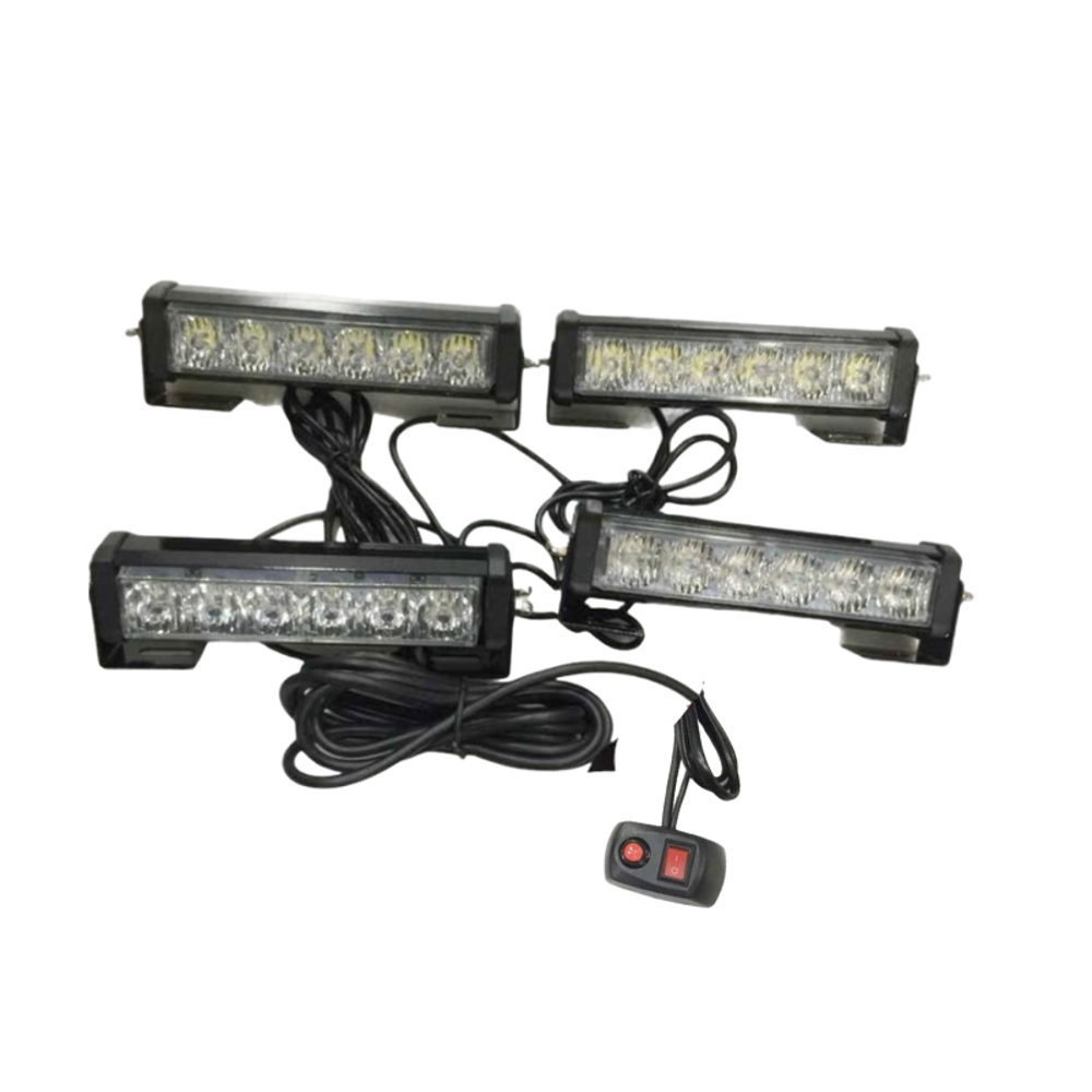Çakar Lamba Power Ledli 4'Lü Kırmızı-Beyaz/Mavi-Beyaz 12V/ Lapa19