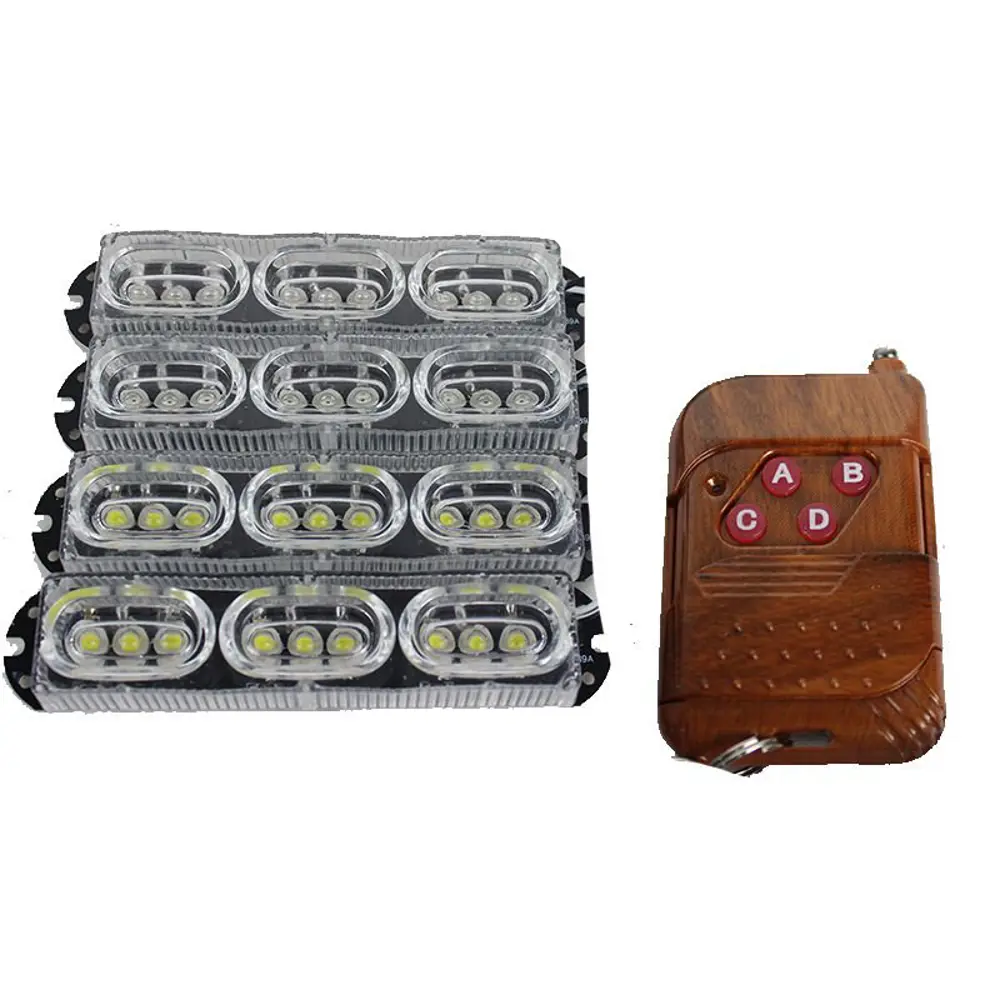 Çakar Lamba Uzaktan Kumandalı 4'Lü 9X4 Led Beyaz-Beyaz/Kırmızı-Ma