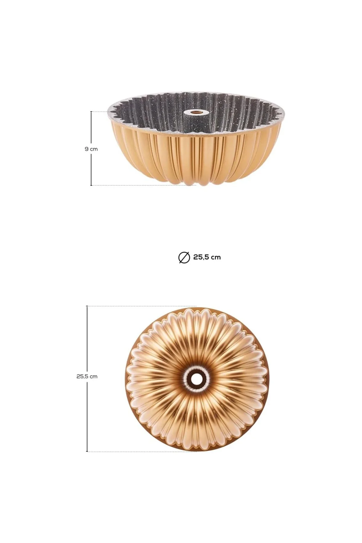 Cake Pro Dilimli Gold Döküm Kek Kalıbı