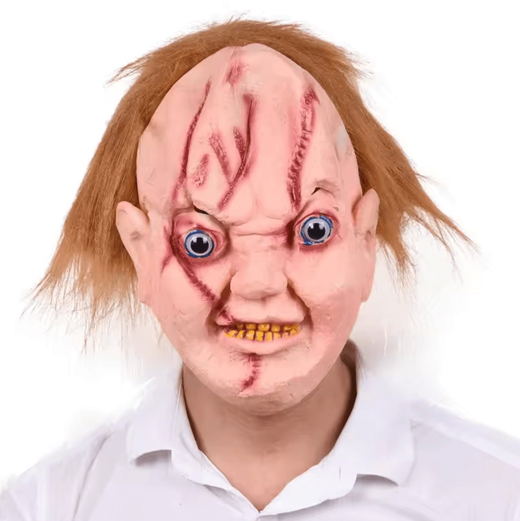 Çaki Maskesi Kahverengi Saçlı Lateks Et Chucky Çaki Maskesi Çaki Maskesi Kahverengi Saçlı Lateks Et Chucky Çaki Maskesi