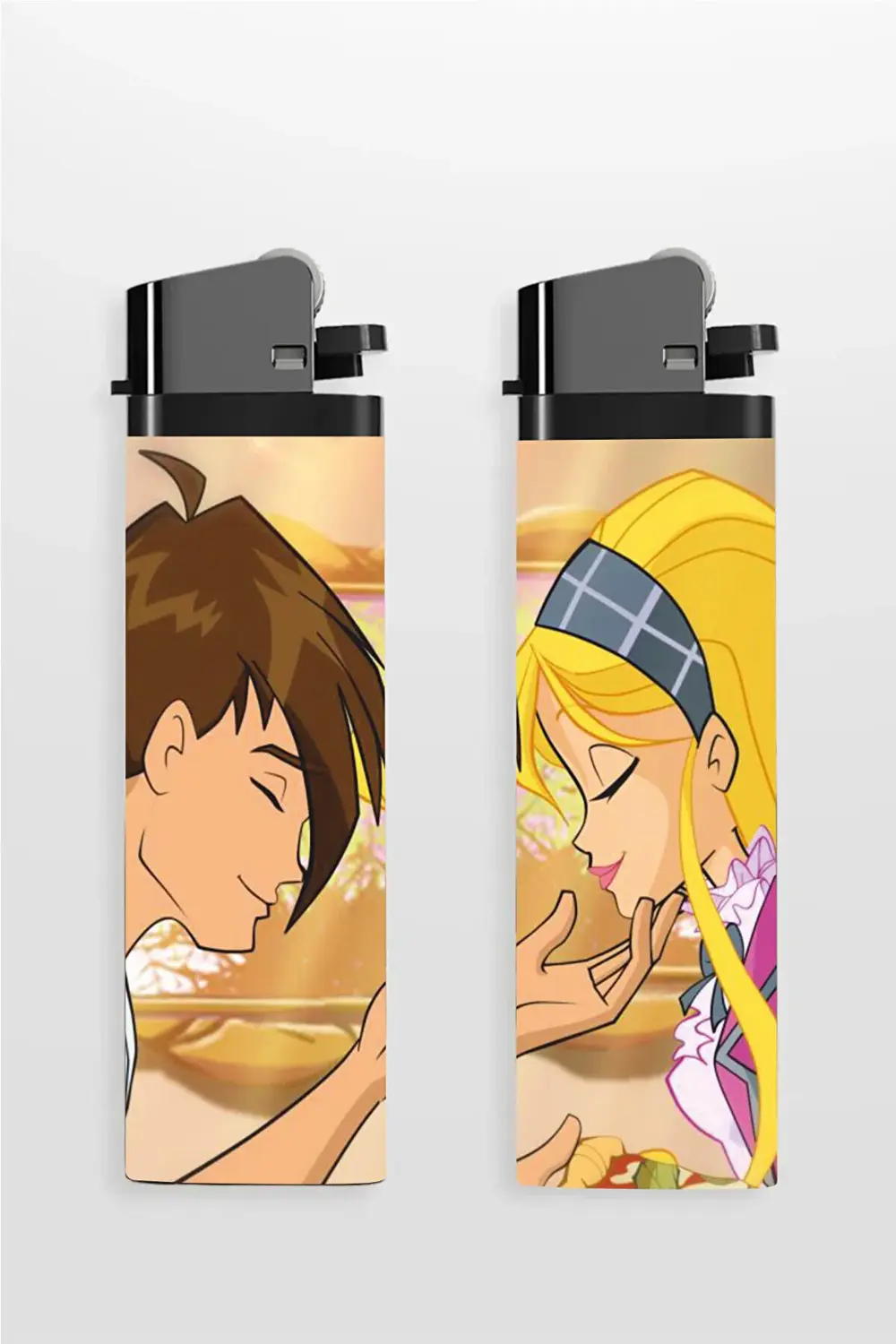 Çakmak 2'li Stella & Brandon Sevgililer Baskılı Klasik Gazlı Çakm