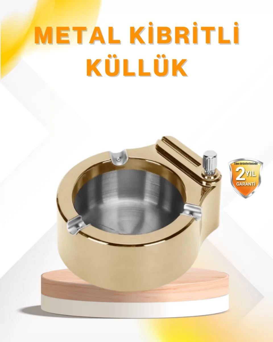 Çakmak Entegreli Küllük Yeniden Doldurulabilir Metal Gövde - Lisi