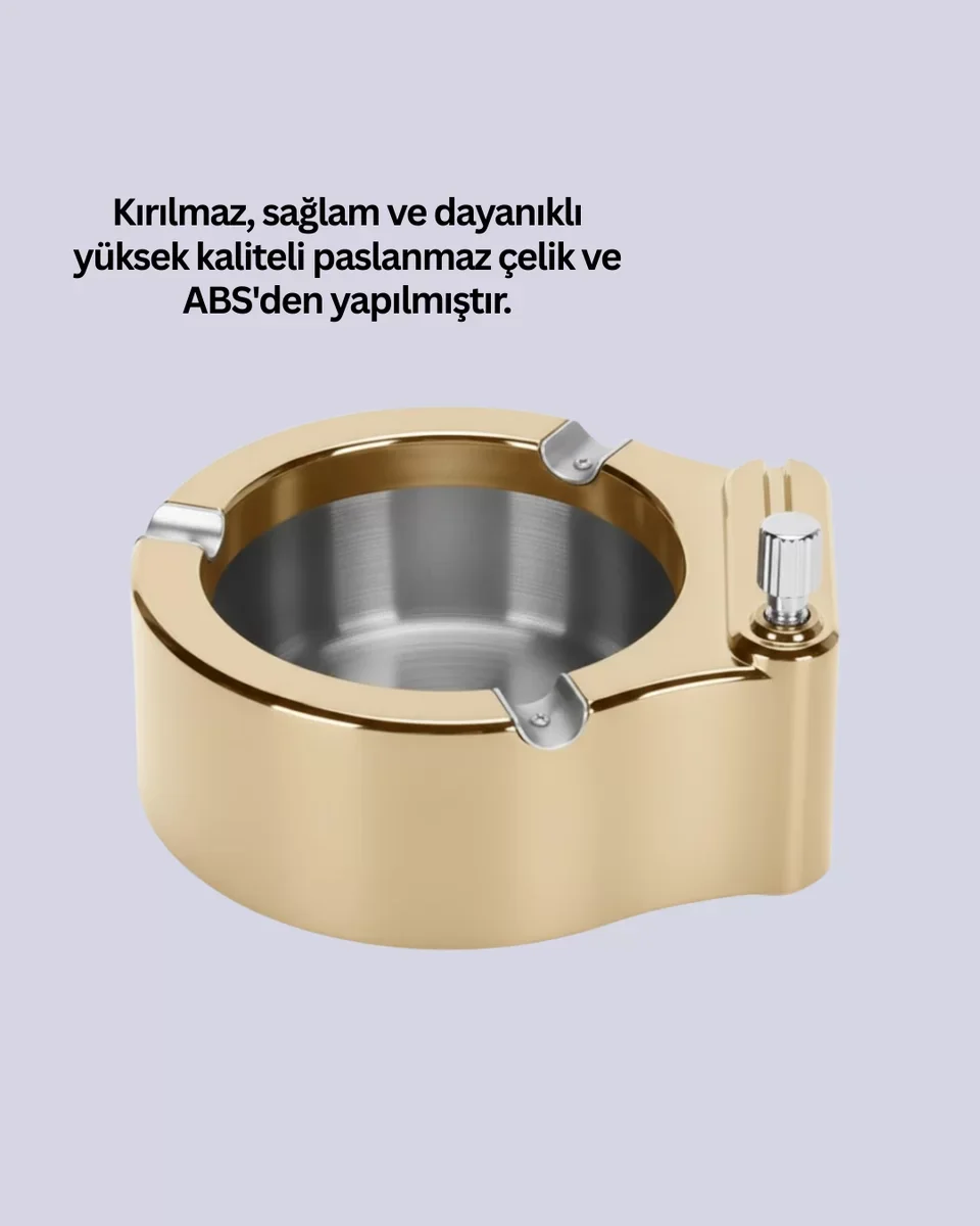 Çakmaklı Küllük - Paslanmaz Metal Yeni Nesil Tasarım Günlük Kullanıma Uygun Fiyatı, Yorumları ve Özellikleri