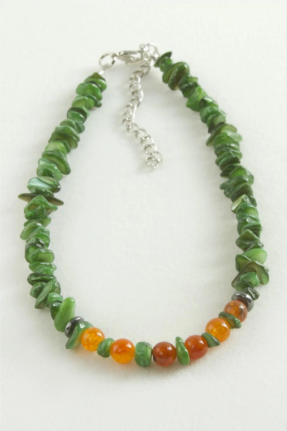 Çakra Yeşim Kırık Doğaltaş Kolye