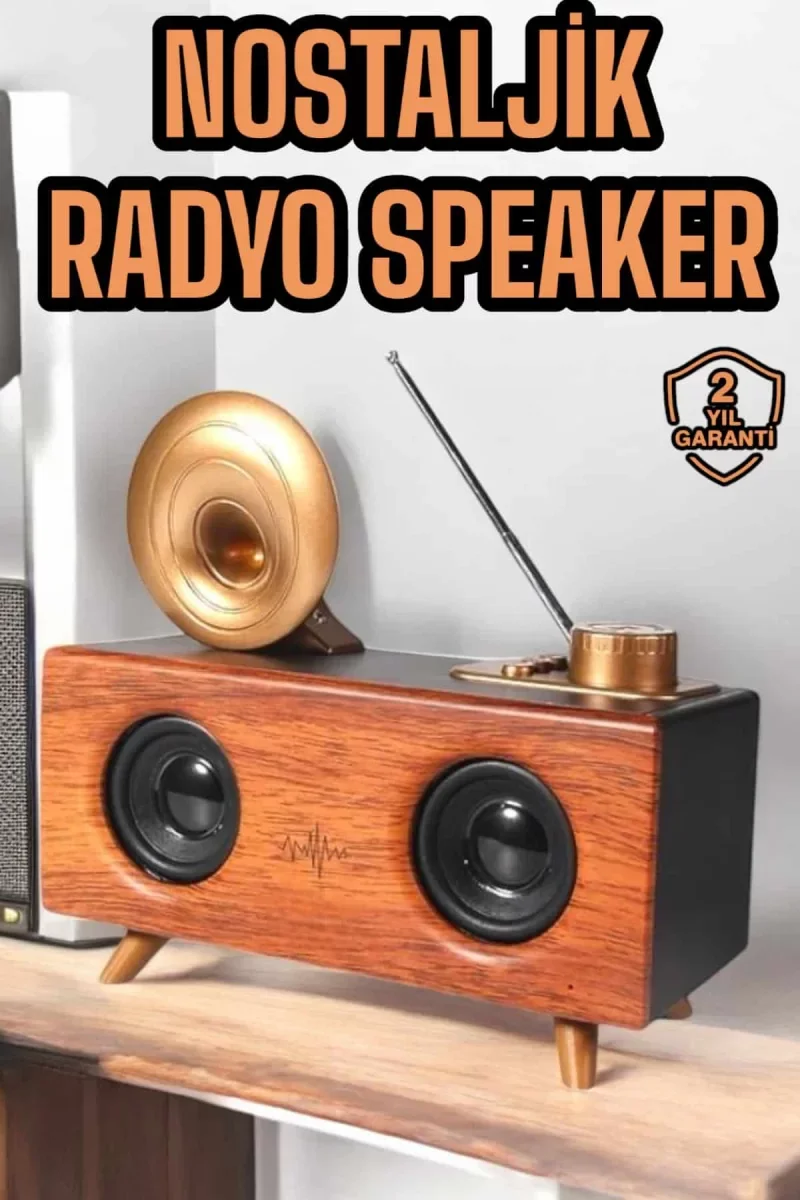 Çalar Radyo Müzik Kutusu Nostaljik Hoparlör Speaker - Lisinya