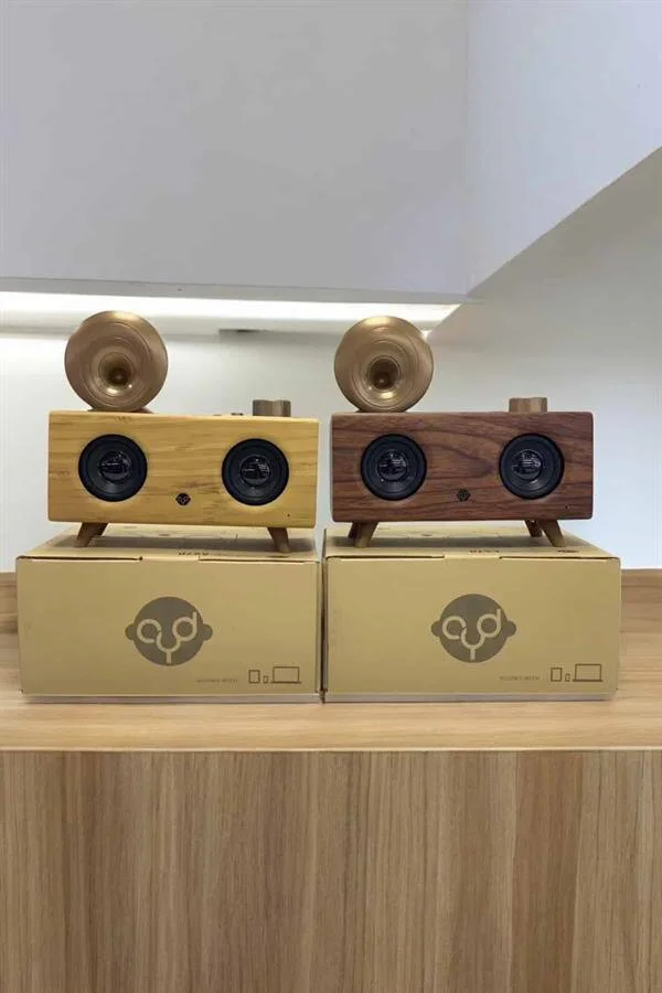 Çalar Radyo Müzik Kutusu Nostaljik Hoparlör - Bluetoothlu Kablosuz Hoparlör, FM Radyo, USB/SD Çalma