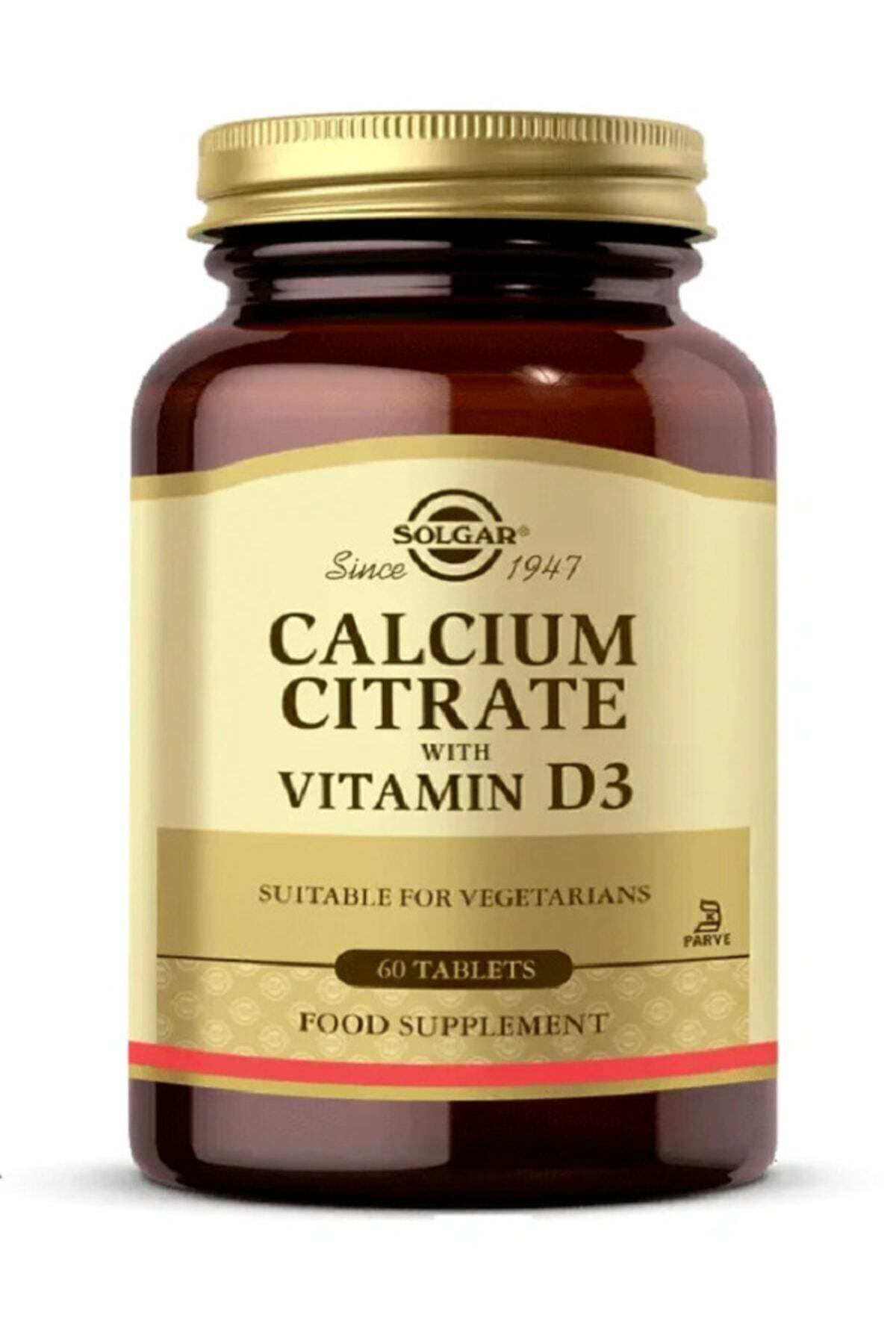 Solgar Calcium Citrate Vitamin D3 60 Tablet (Kalsiyum Sitrat)