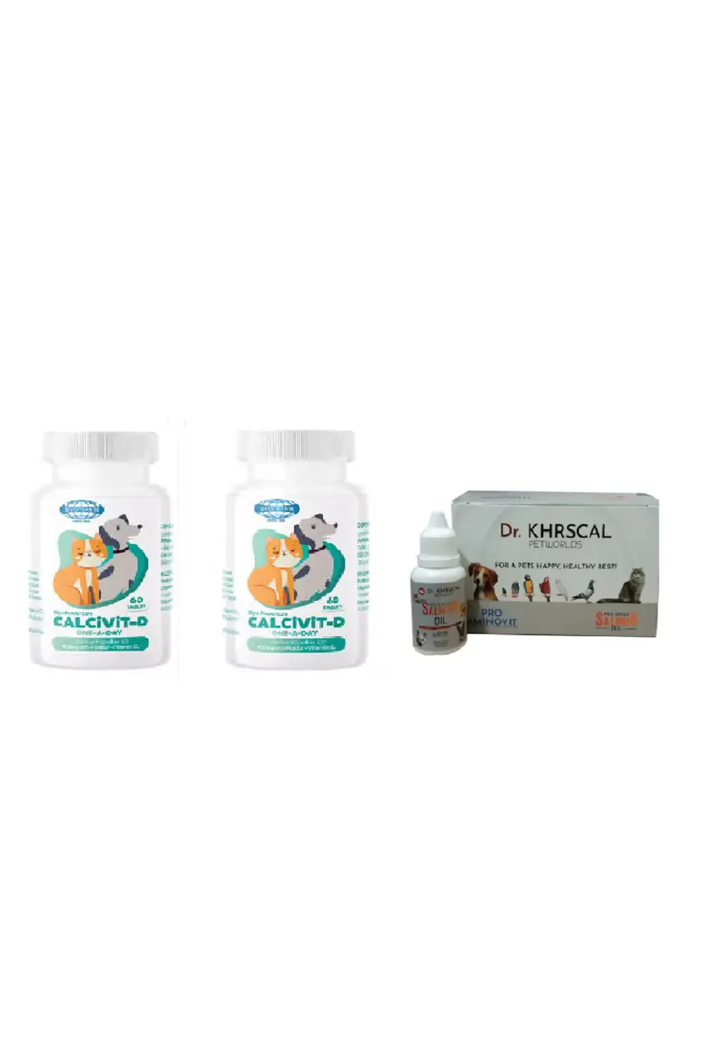 Calcivit-D 60 Tablet +Kedi Ve köpek için omega balık yağı 50 ml