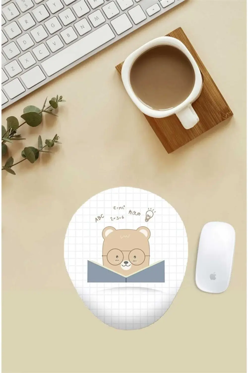 Çalışkan Ayıcık Desenli Bilek Destekli Mouse Pad