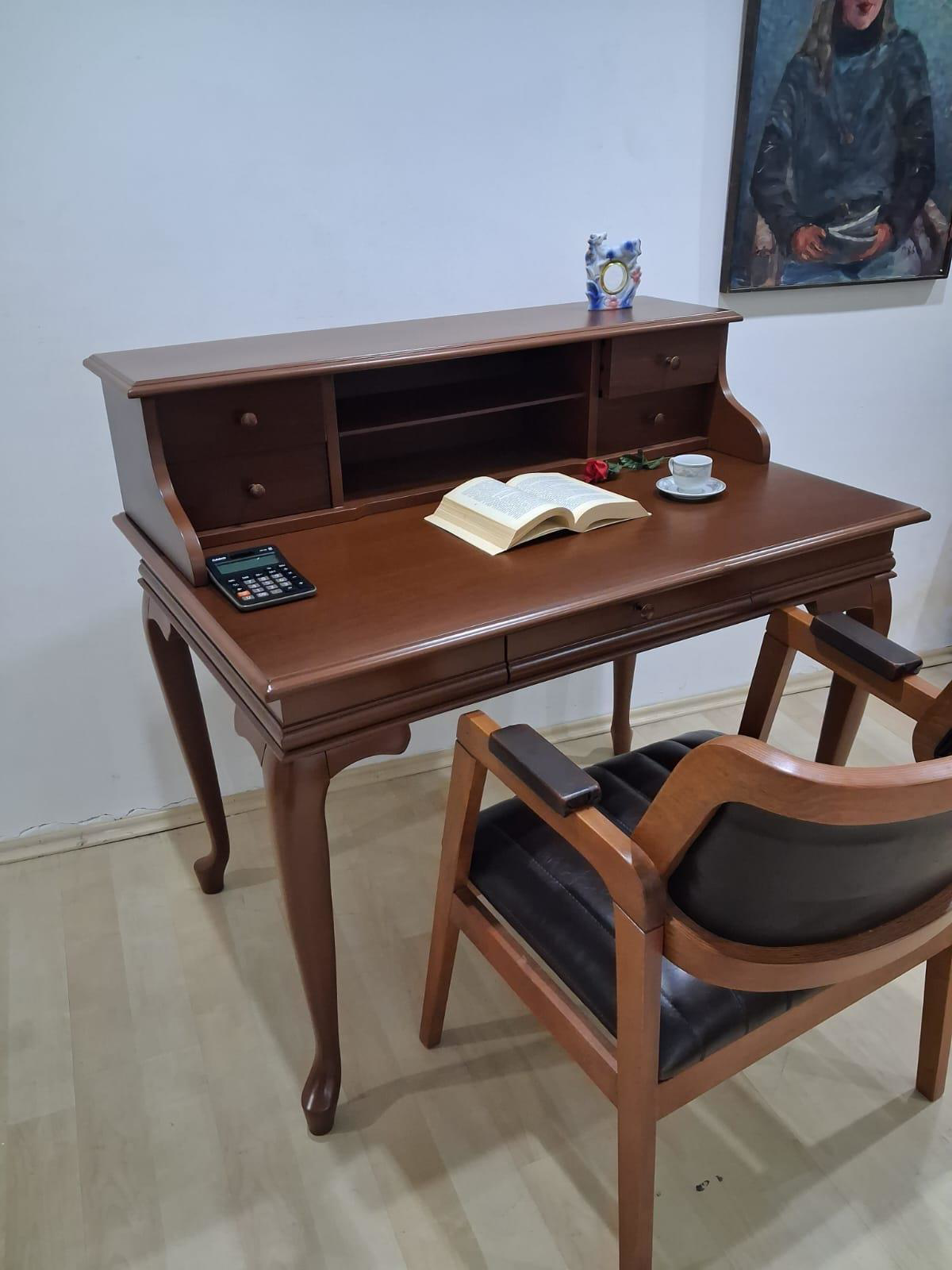 Çalışma Masa 90660 Klasik Takım Dilimli Sandaly Lüks Klasik Ceviz