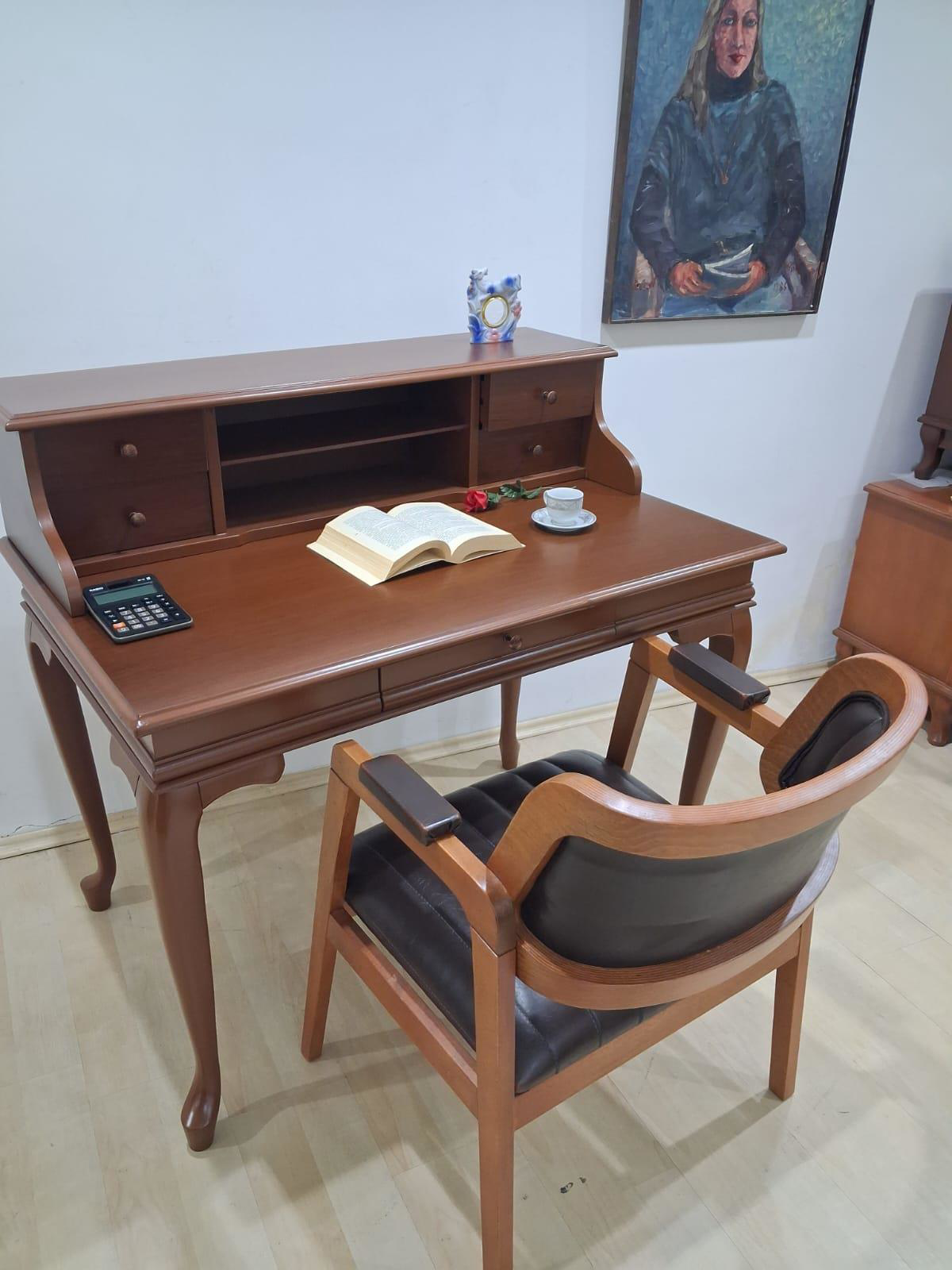 Çalışma Masa 90660 Klasik Takım Dilimli Sandaly Lüks Klasik Ceviz