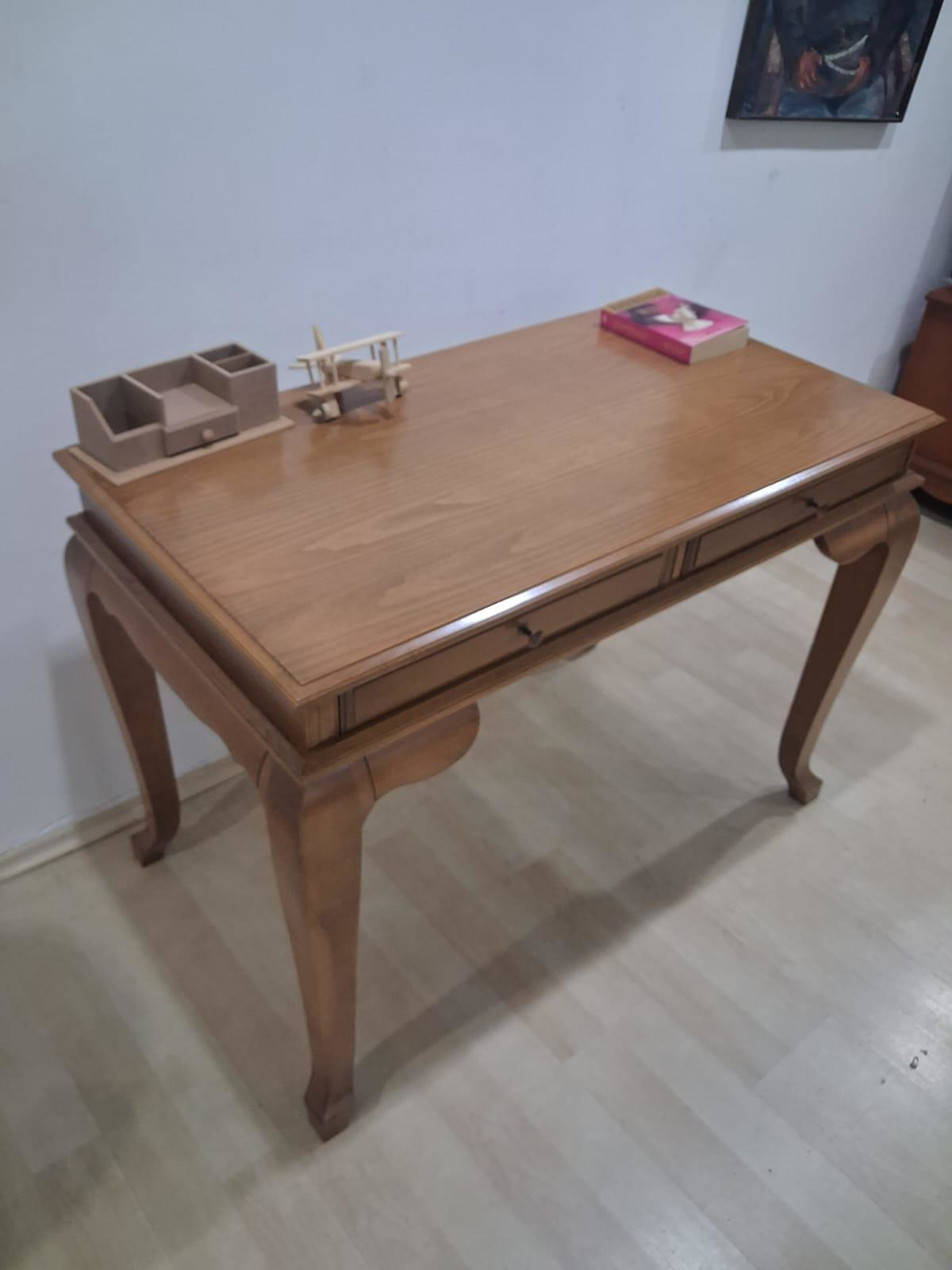 Çalışma Masa Klasik Alt İlhm 90631 Model Lüks Klasik Ahşap Ceviz 