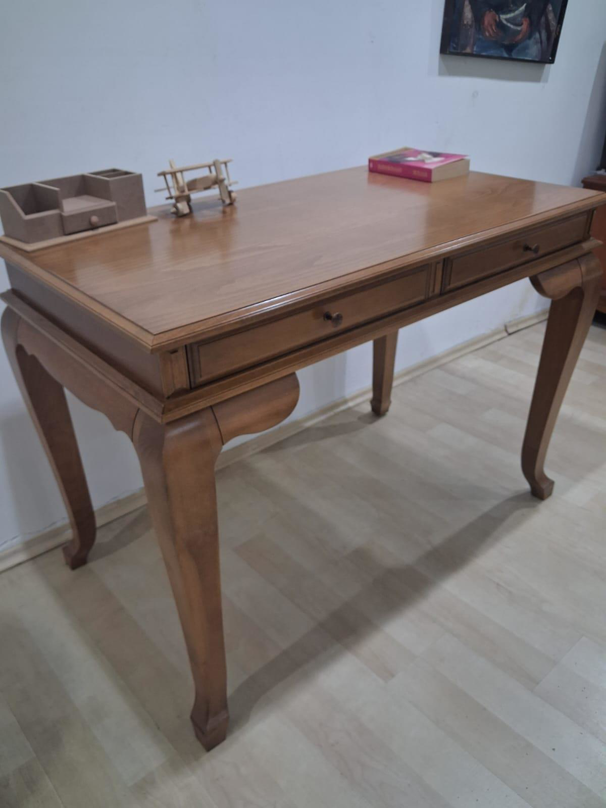 Çalışma Masa Klasik Alt İlhm 90631 Model Lüks Klasik Ahşap Ceviz 