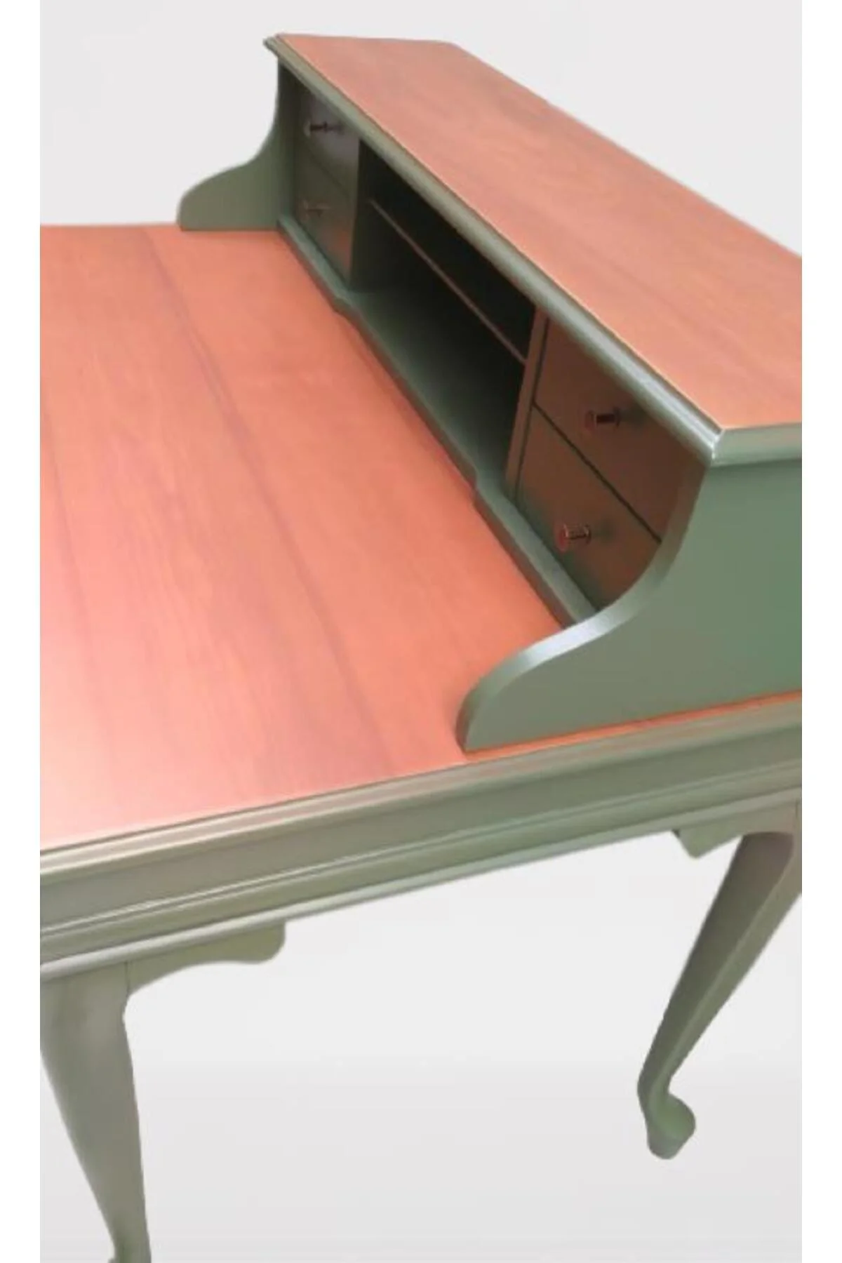 Çalışma masa ST 90140 klasik Model kayın aslan ayak kütüphane Parlak ceviz yeşil uyum Çalışma masa ST 90140 klasik Model kayın aslan ayak kütüphane Parlak ceviz yeşil uyum - Görsel 2