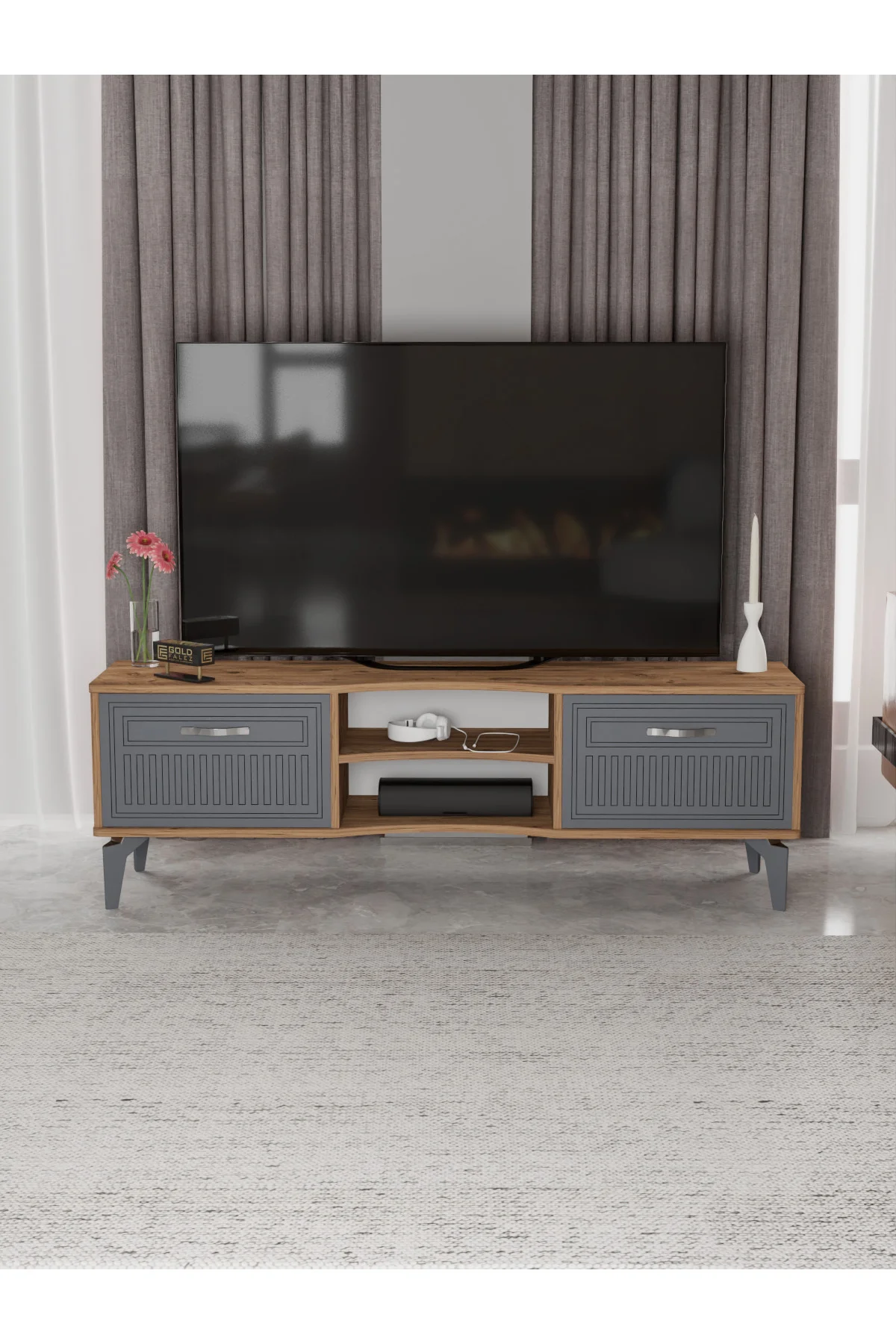 Çalışma Masası 10 Raflı Kitaplık Raf Atlantik Çam