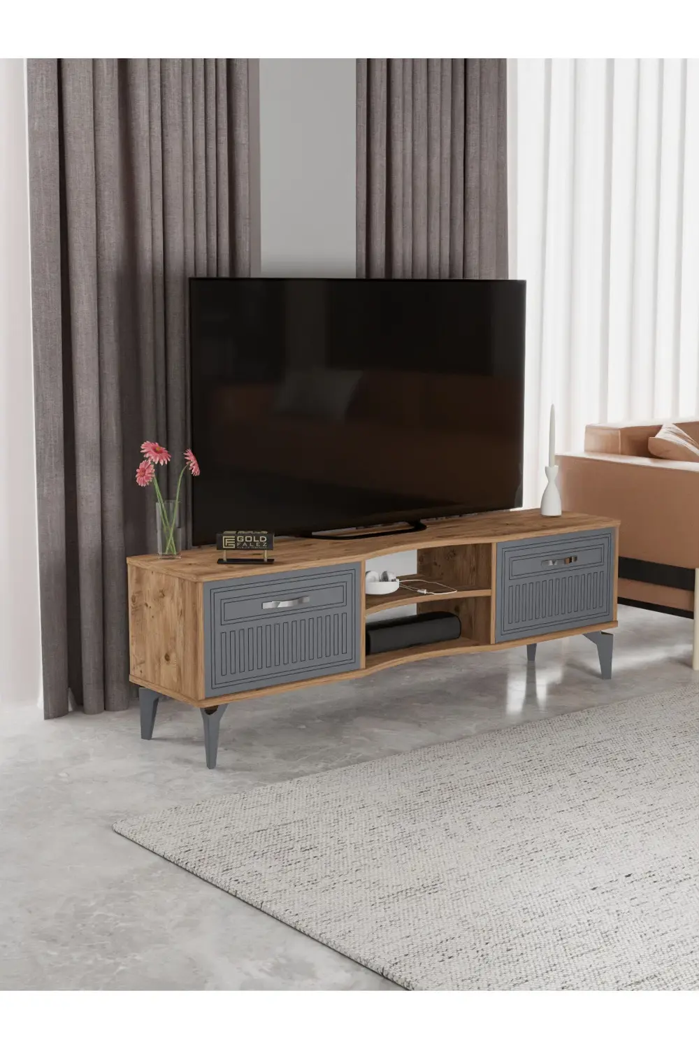 Çalışma Masası 10 Raflı Kitaplık Raf Atlantik Çam