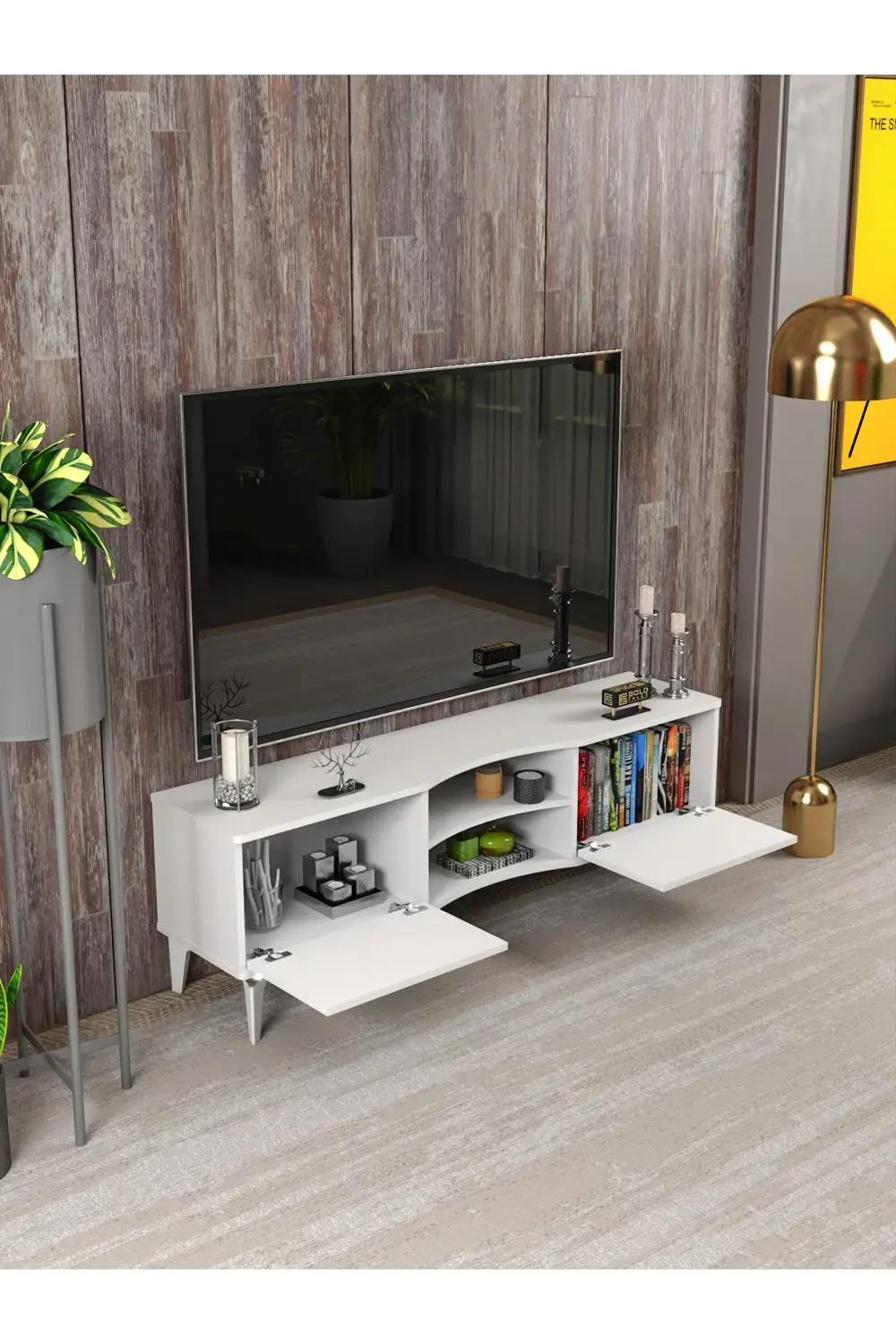 Çalışma Masası 5 Raflı Kitaplık Atlantik Çam