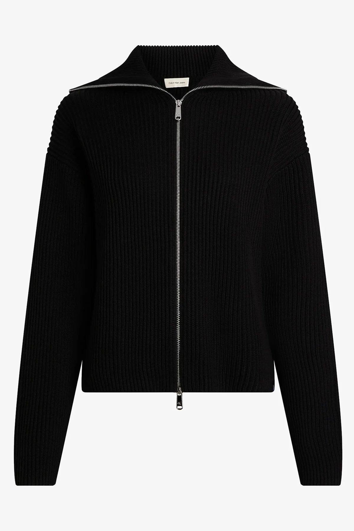 Calvin Klein Chunky Women's Cardigan Kadın Bol Kesim Fermuarlı Devrik Yaka Sweatshirt Siyah Fiyatı, Yorumları ve Özellikleri
