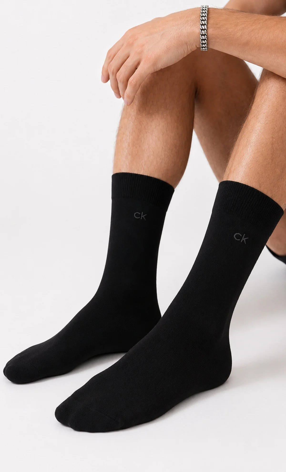 Calvin Klein Men's Cotton Crew Socks with CK Logo 3 Pack Black Erkek Pamuklu Uzun Çorap 3 lü Pkt Siyah Calvin Klein Men's Cotton Crew Socks with CK Logo 3 Pack Black Erkek Pamuklu Uzun Çorap 3 lü Pkt Siyah