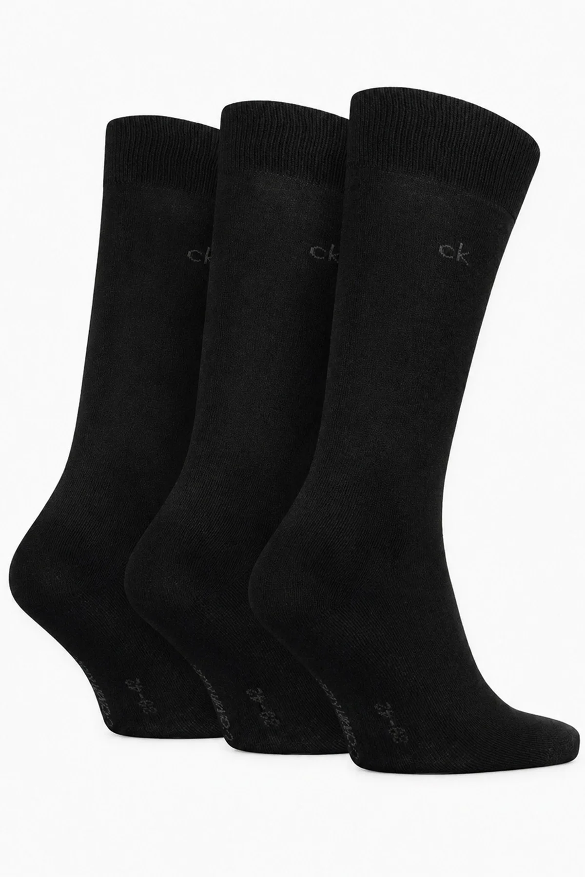 Calvin Klein Men's Cotton Crew Socks with CK Logo 3 Pack Black Erkek Pamuklu Uzun Çorap 3 lü Pkt Siyah Calvin Klein Men's Cotton Crew Socks with CK Logo 3 Pack Black Erkek Pamuklu Uzun Çorap 3 lü Pkt Siyah