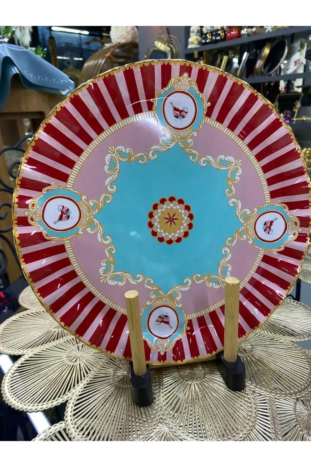 Cam 6 Lı Cam Pasta Servis Tabağı 25 cm