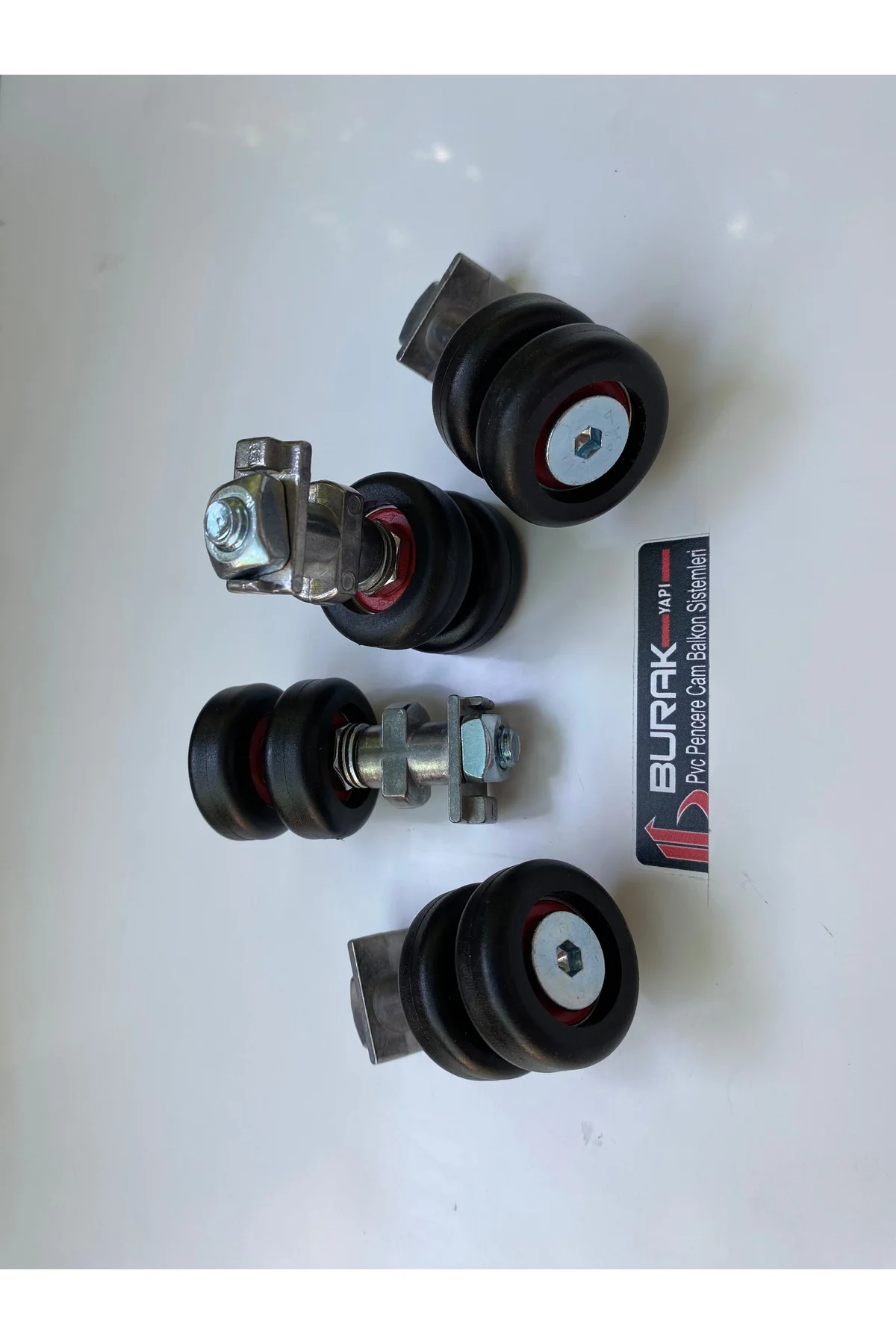 Cam Balkon Metal Teker 10ad. (5 Ad. kertili + 5 Ad. düz)