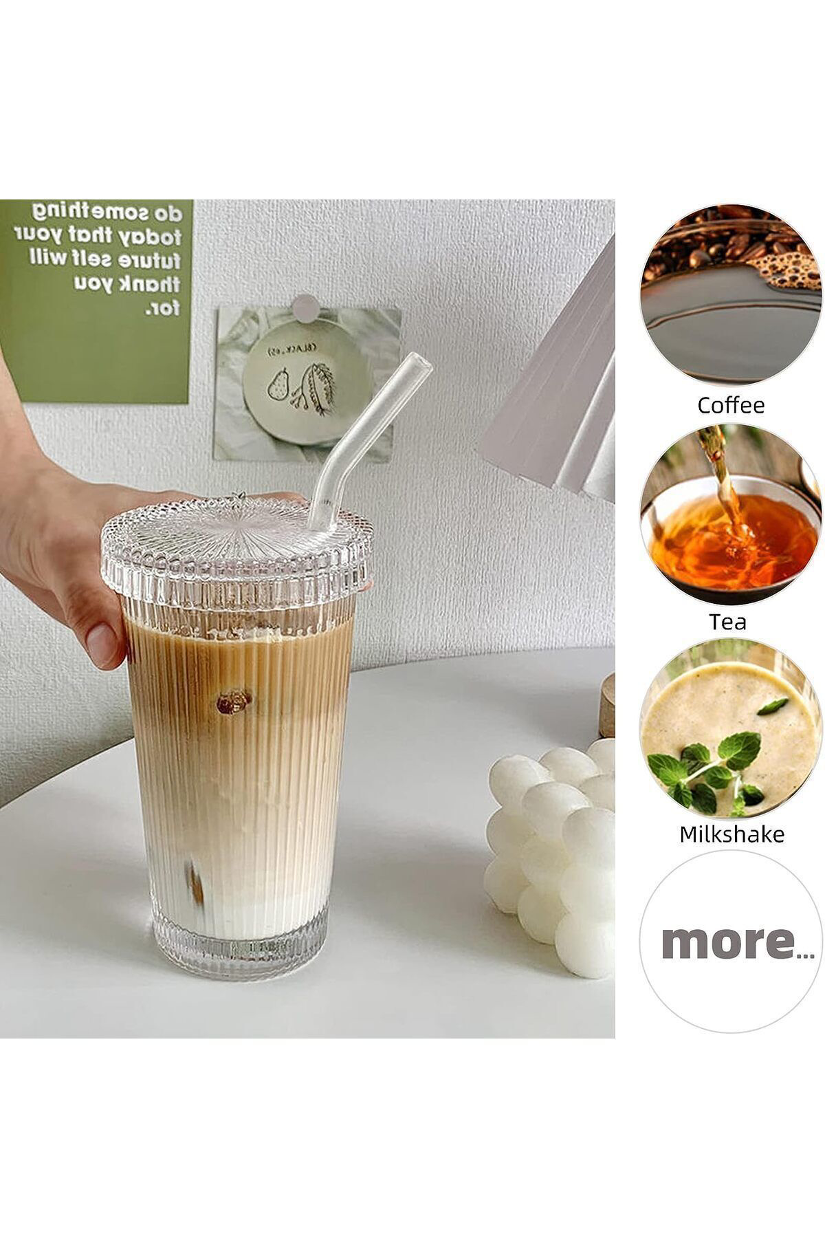 Cam Bardak Pipetli Origami Stil Pintrest Bardağı Fenomen Bardak